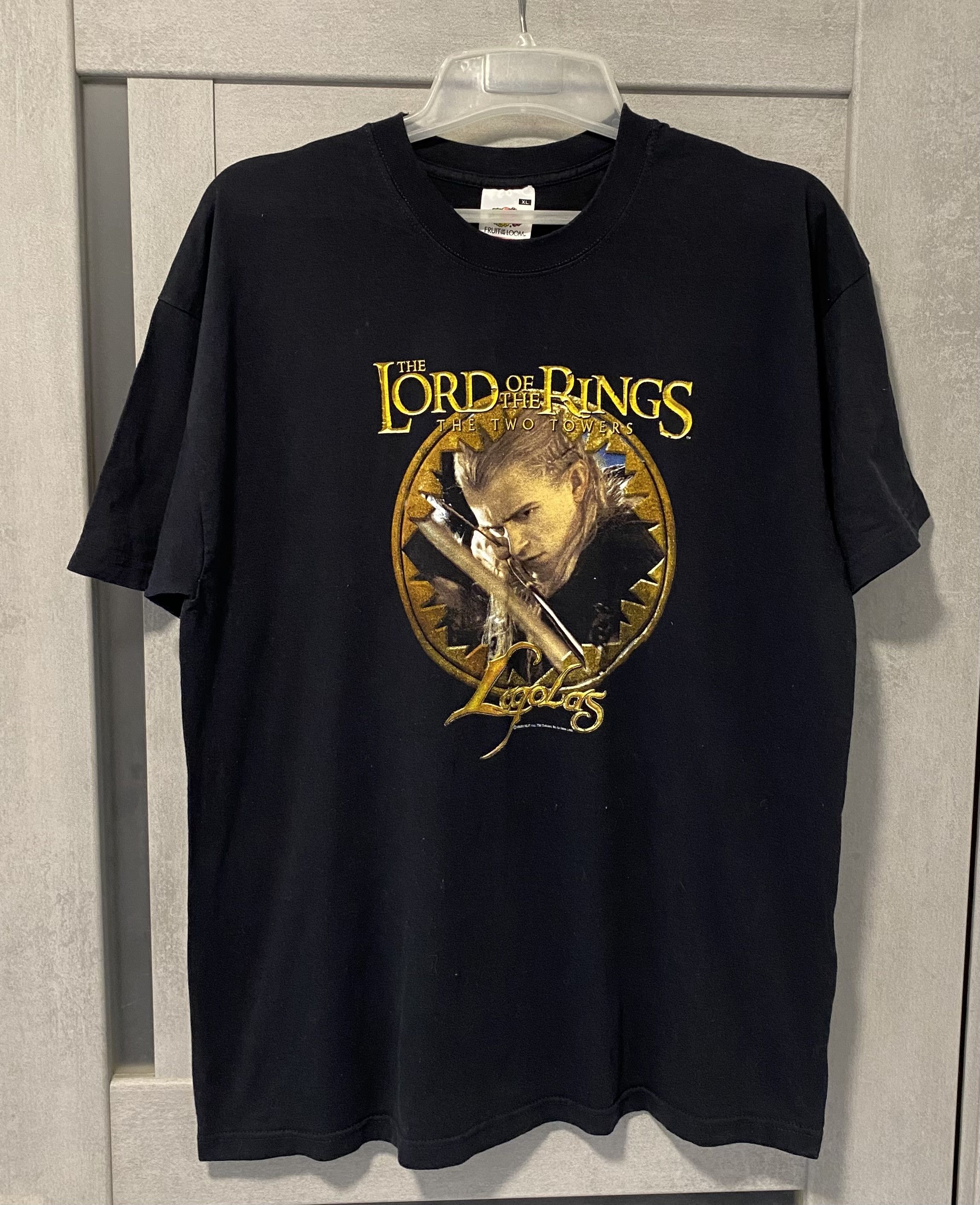 image of Movie x Vintage 2002 Lord Of The Rings Two Towers Legolas Tee in Black, Men's (Size XL)