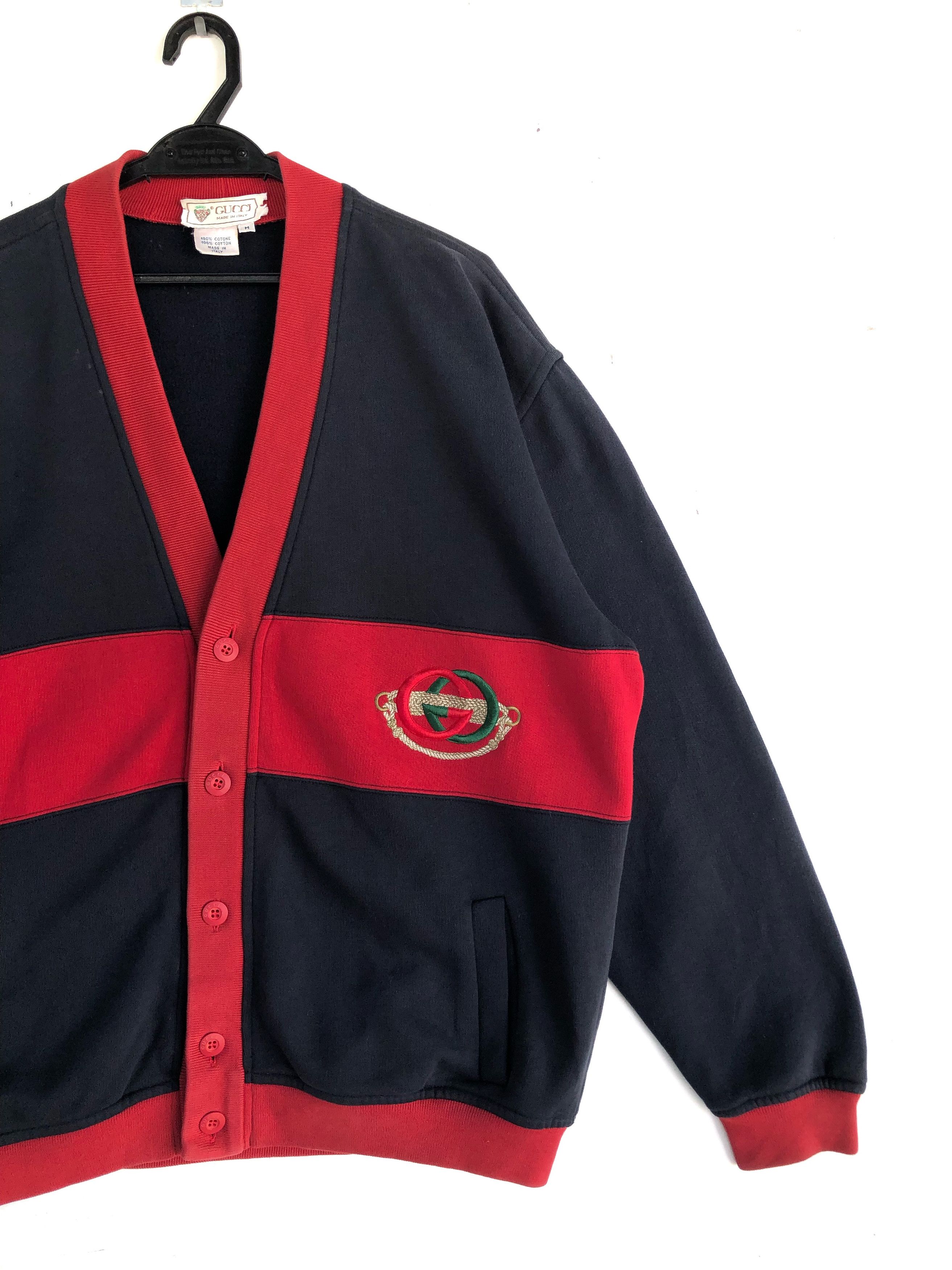 Gucci RARE🔥VINTAGE 90’S GUCCI EMBROIDERED LOGO CARDIGAN SWEATER Size US L / EU 52-54 / 3 - 3 Thumbnail