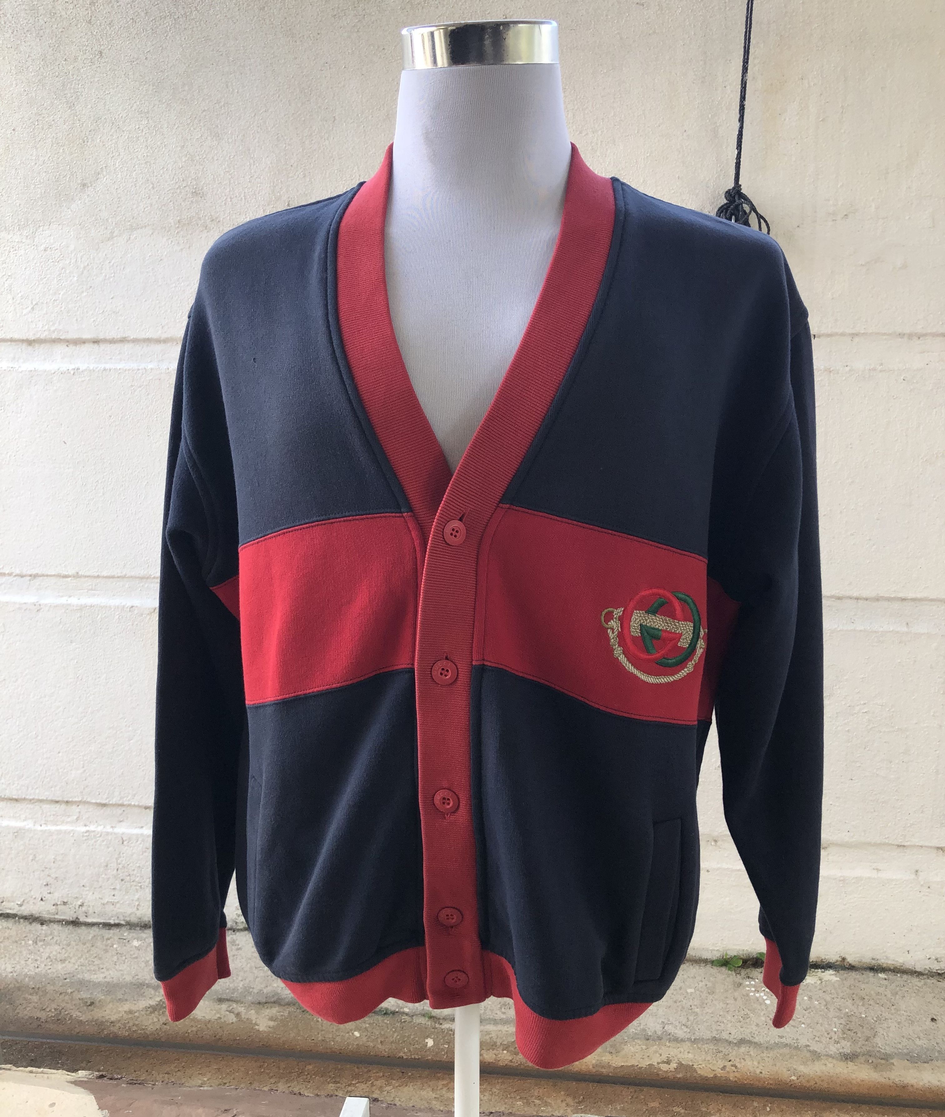 Gucci RARE🔥VINTAGE 90’S GUCCI EMBROIDERED LOGO CARDIGAN SWEATER Size US L / EU 52-54 / 3 - 8 Thumbnail