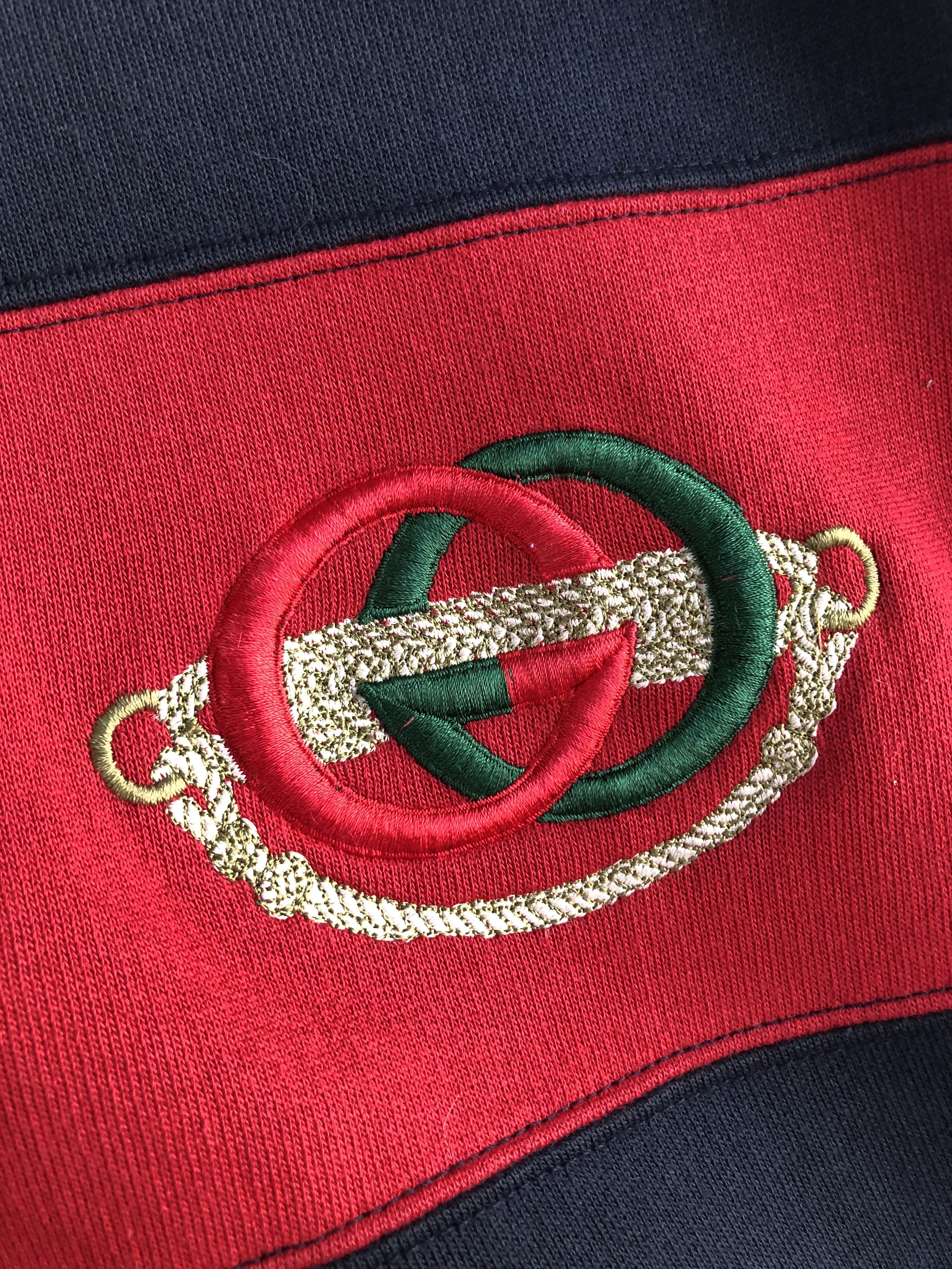 Gucci RARE🔥VINTAGE 90’S GUCCI EMBROIDERED LOGO CARDIGAN SWEATER Size US L / EU 52-54 / 3 - 4 Thumbnail