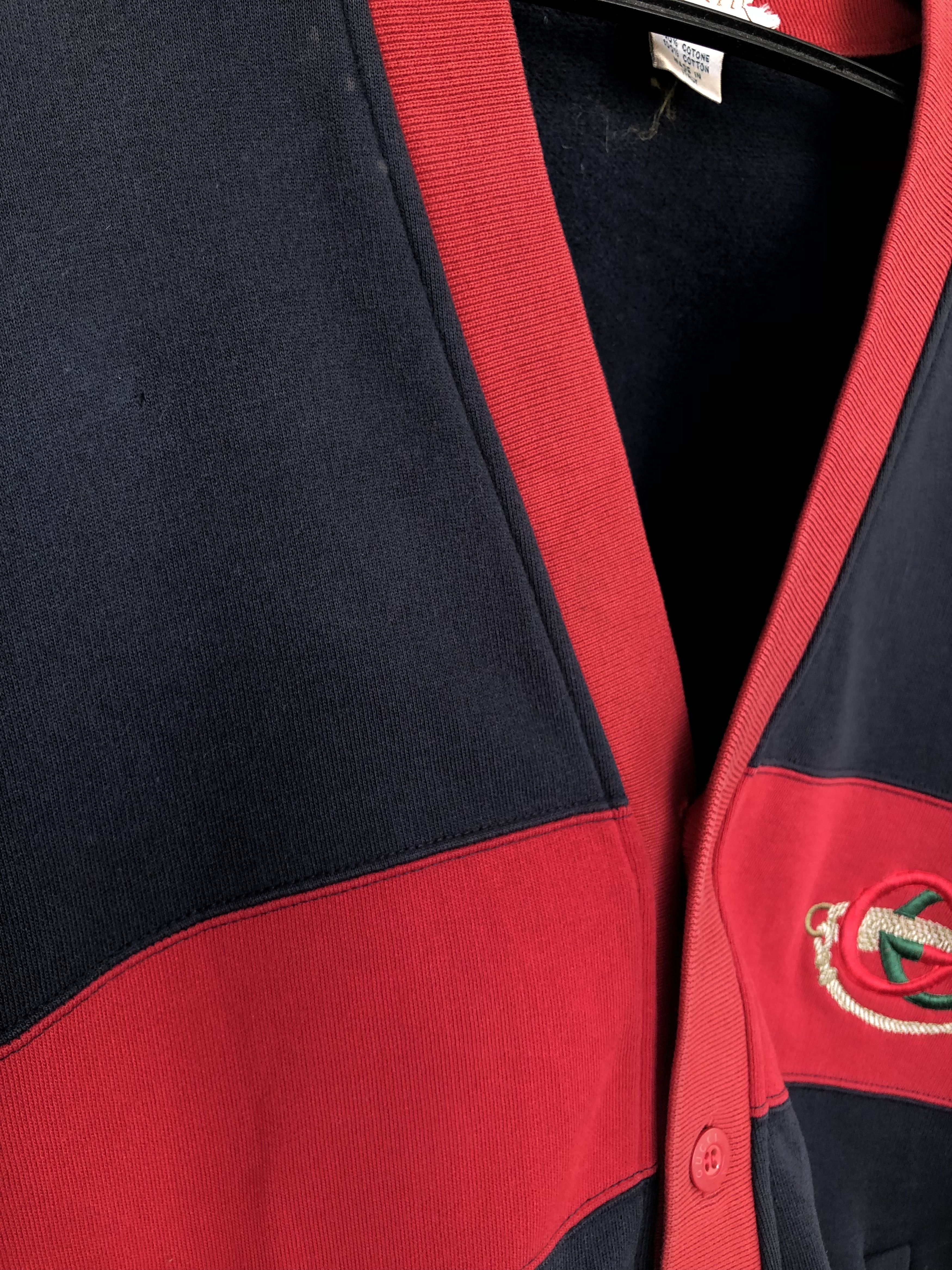 Gucci RARE🔥VINTAGE 90’S GUCCI EMBROIDERED LOGO CARDIGAN SWEATER Size US L / EU 52-54 / 3 - 6 Thumbnail