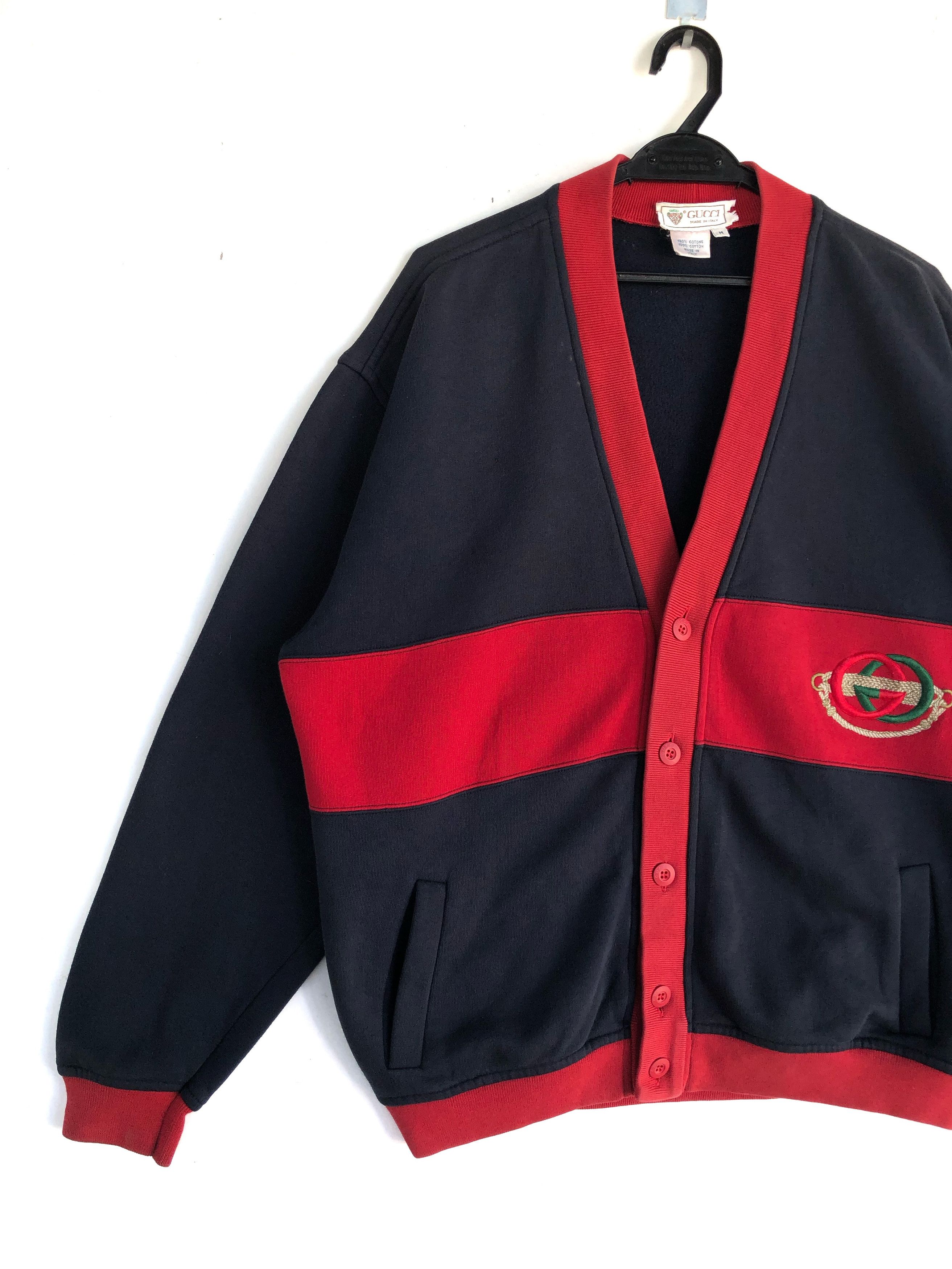 Gucci RARE🔥VINTAGE 90’S GUCCI EMBROIDERED LOGO CARDIGAN SWEATER Size US L / EU 52-54 / 3 - 7 Thumbnail