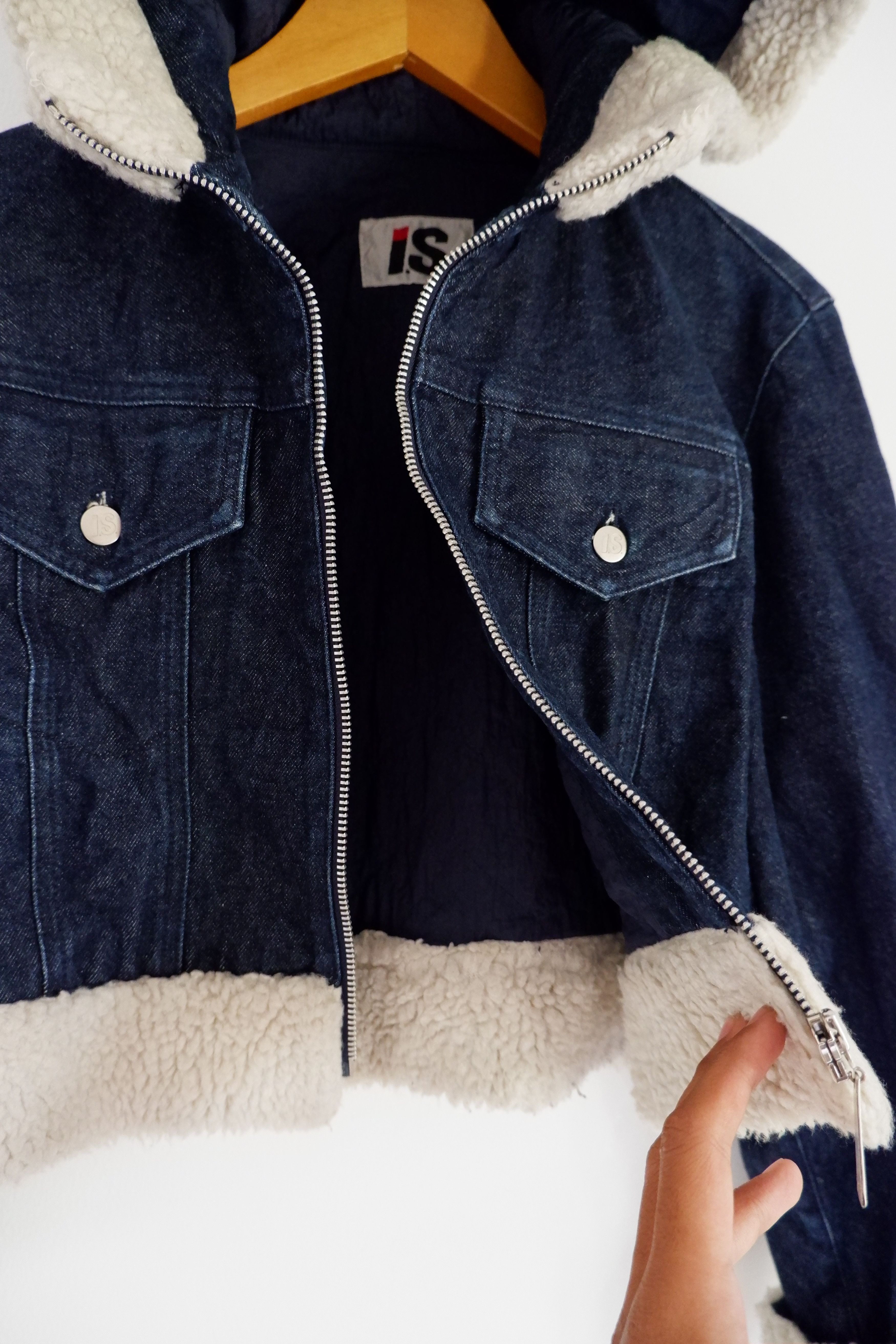 Issey Miyake Vtg Issey Sport by Issey Miyake Cropped Winter Denim Jacket Size M / US 6-8 / IT 42-44 - 2 Thumbnail