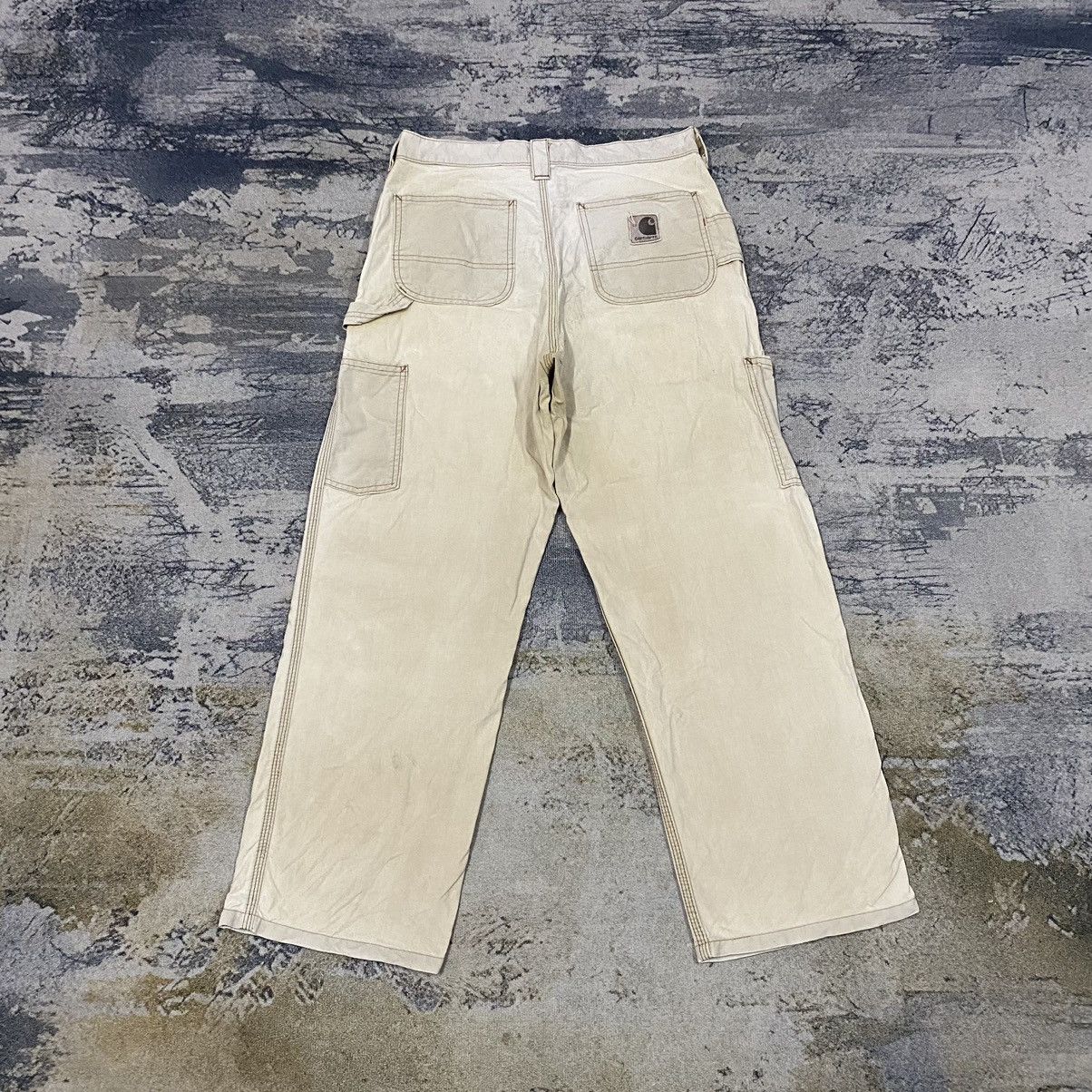 image of Carhartt x Distressed Denim Gcw23Vintage Carhatt Faded Carpenter Pants, Men's (Size 32)