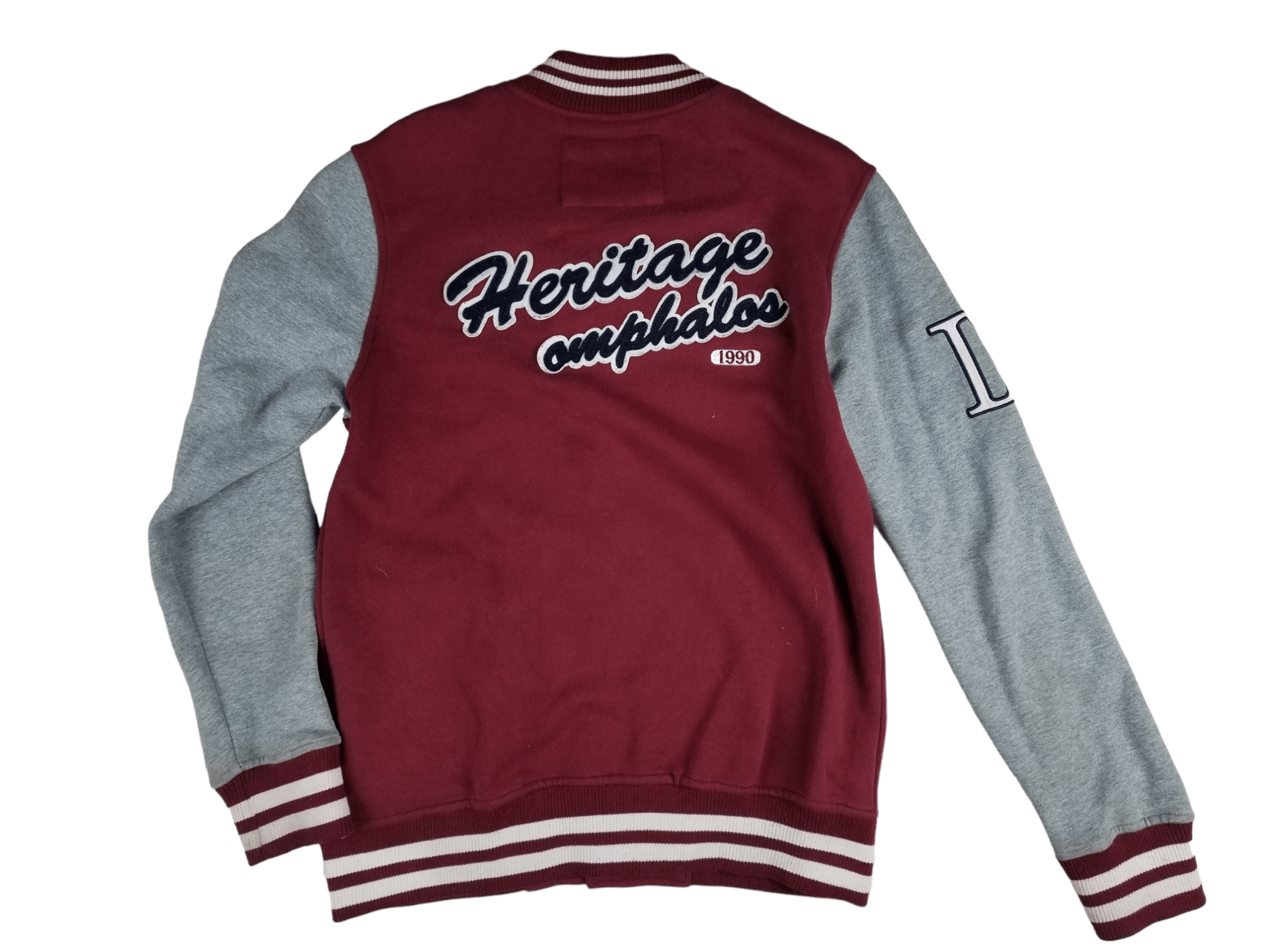 image of Varsity Jacket x Vintage Varsity Heritage Omphalos in Maroon, Men's (Size Small)