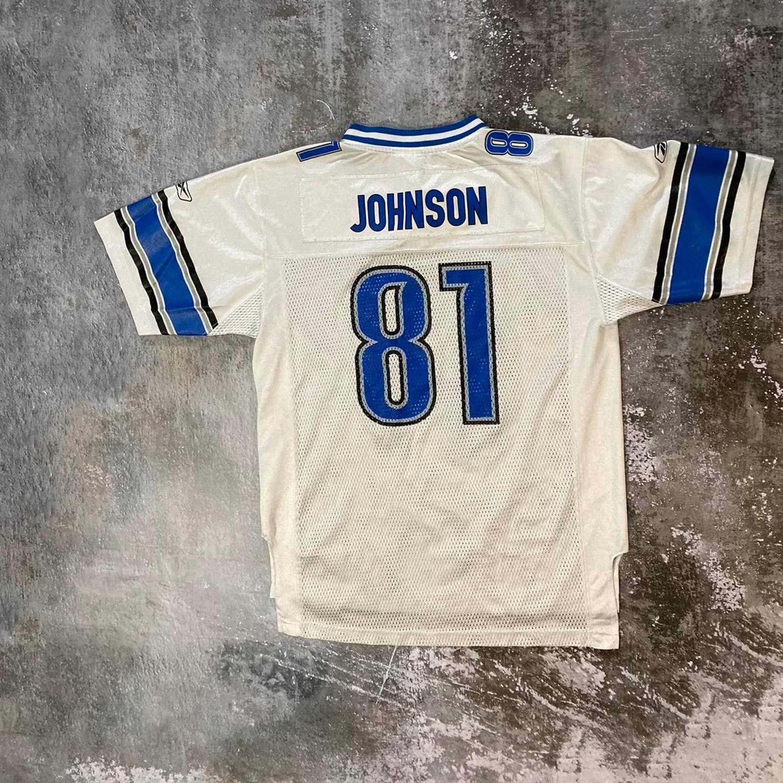 Nike Detroit Lions Calvin Johnson #81 Road Game Jersey by Vintage Detroit Collection