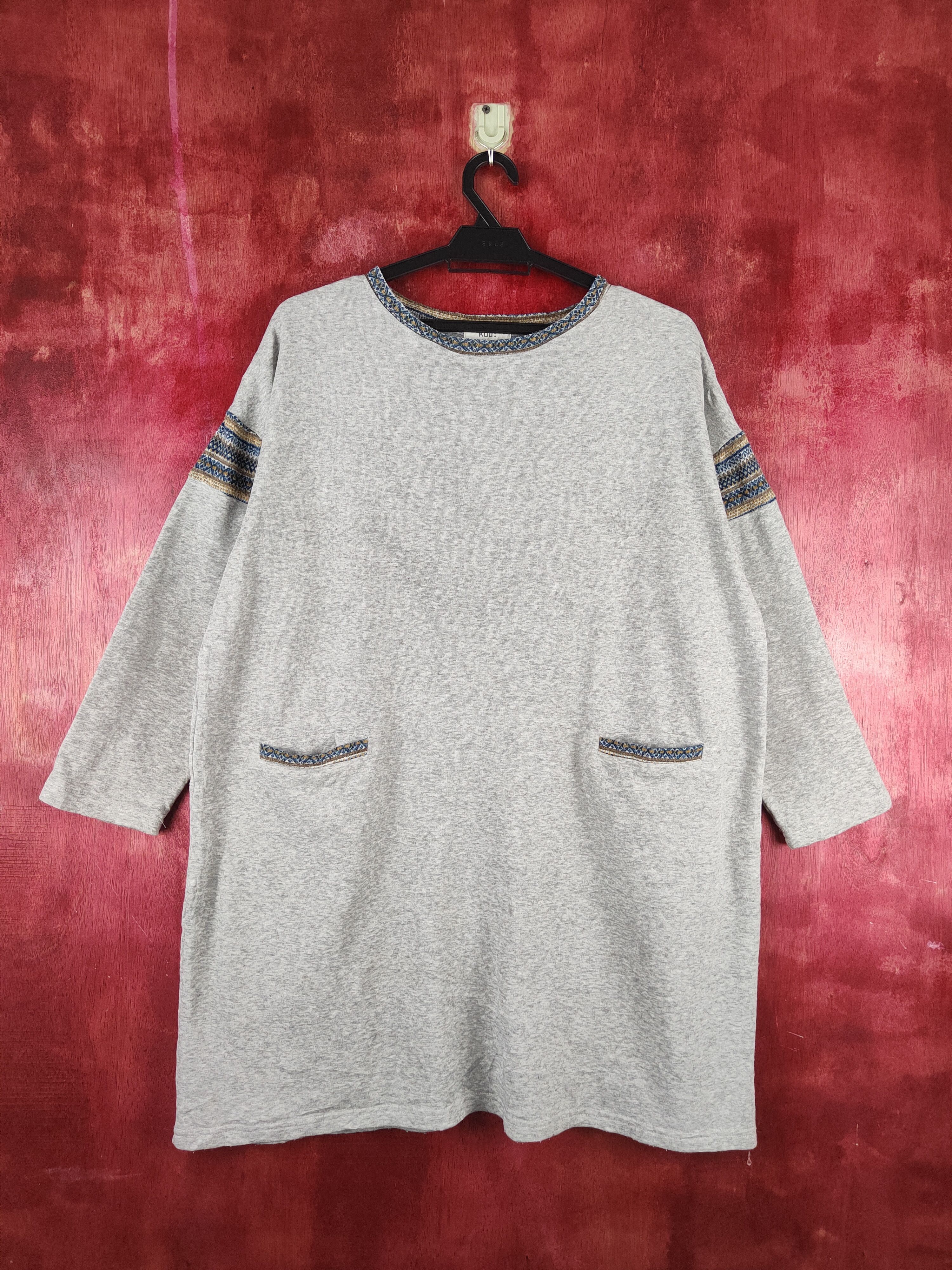 Kuu : Kurashi Casual Gray Long Sleeve T-shirt #S186