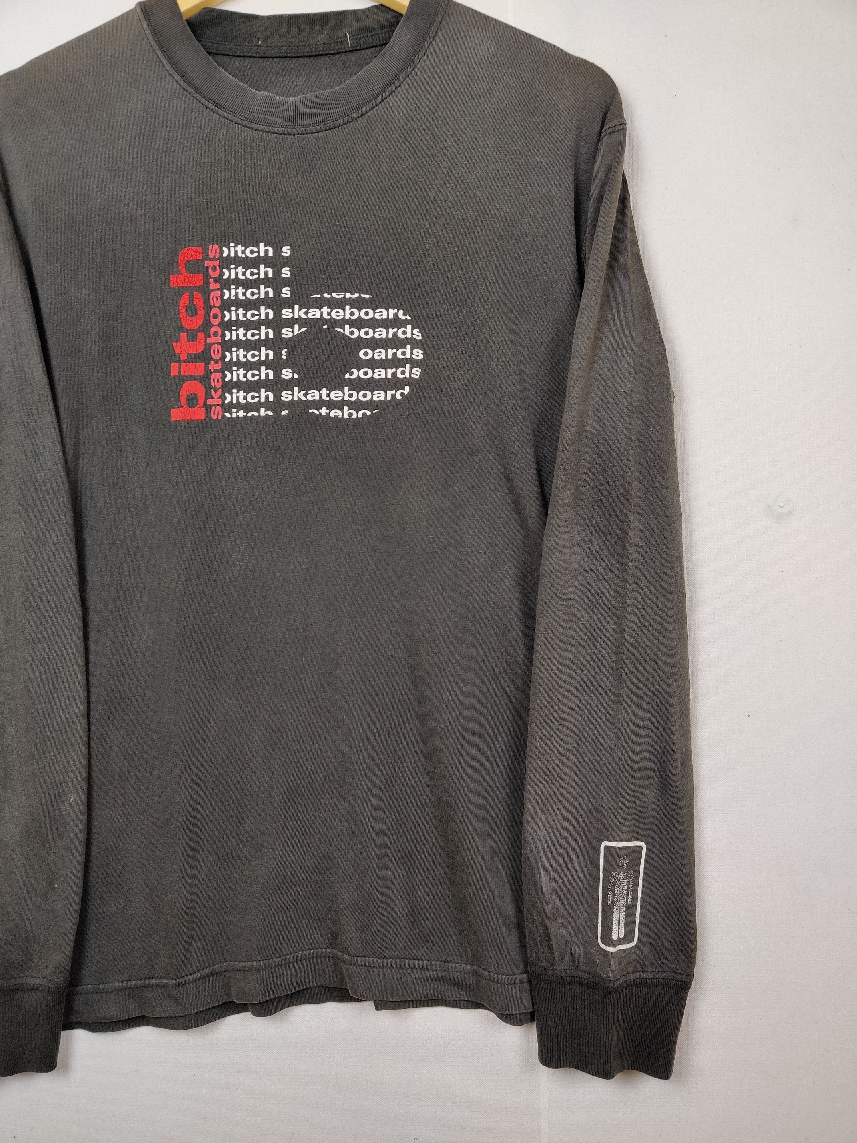 Vintage Vintage 90's Bitch Skateboard Long Sleeve Tee Tshirt Size US M / EU 48-50 / 2 - 3 Thumbnail