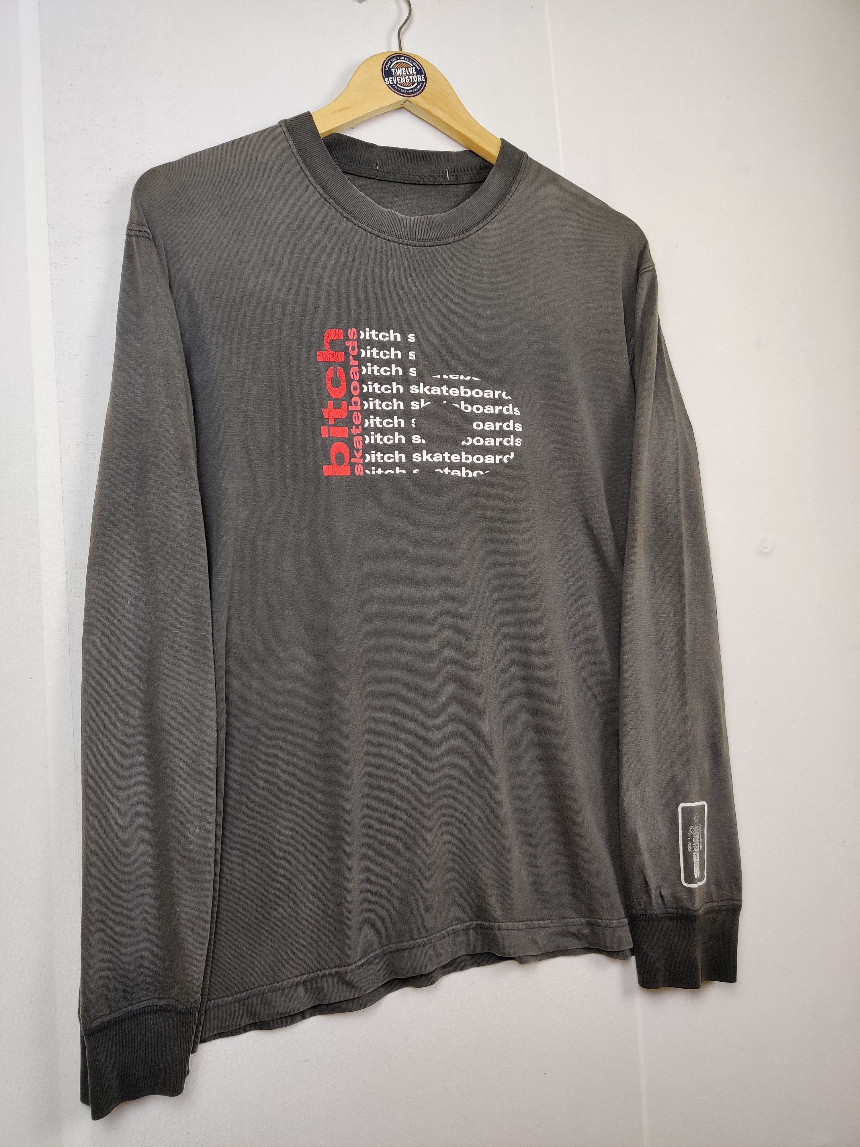 Vintage Vintage 90's Bitch Skateboard Long Sleeve Tee Tshirt Size US M / EU 48-50 / 2 - 4 Thumbnail