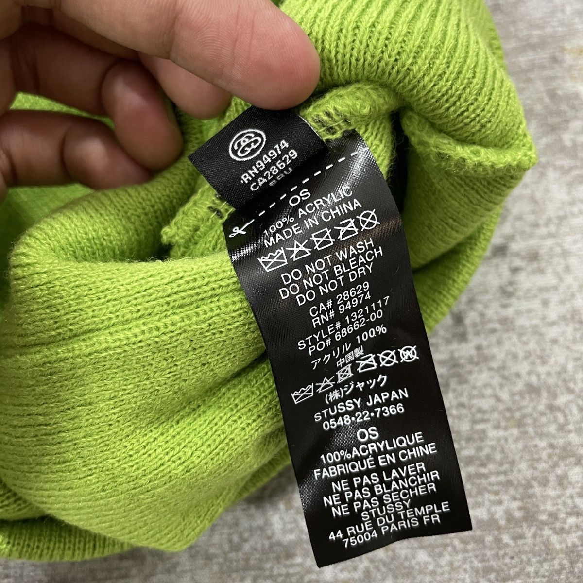Stussy SKULLCAP STUSSY BEANIE - LIME Size ONE SIZE - 6 Thumbnail