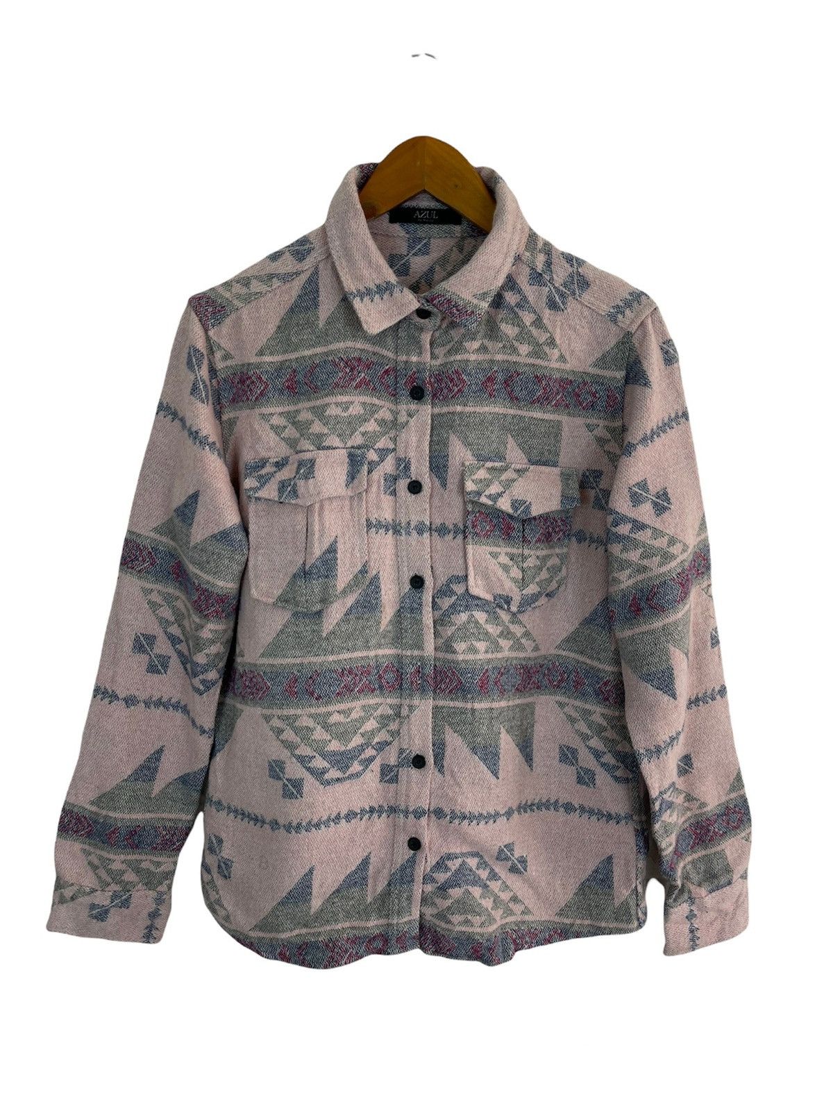 Japanese Brand Nice Aztec Design Flannel Shirt Japan Size US M / EU 48-50 / 2 - 2 Thumbnail
