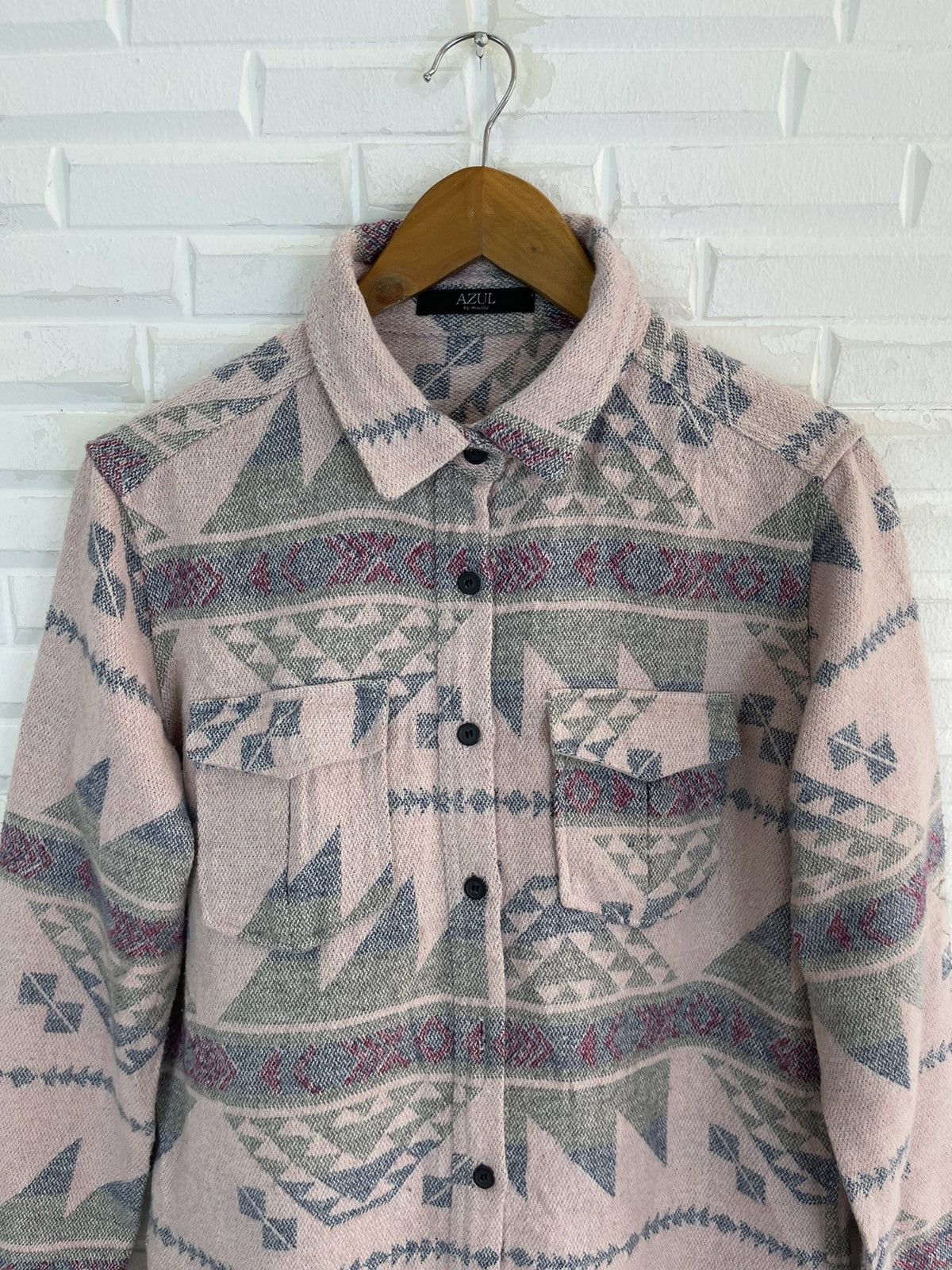 Japanese Brand Nice Aztec Design Flannel Shirt Japan Size US M / EU 48-50 / 2 - 3 Thumbnail