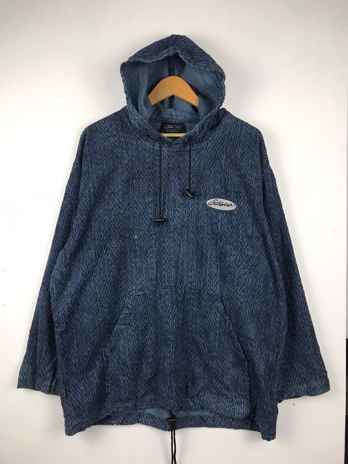 image of Made In USA x Surf Style vintage Jacket With Hoodie Style Design in Blue, Men's (Size 2XL)