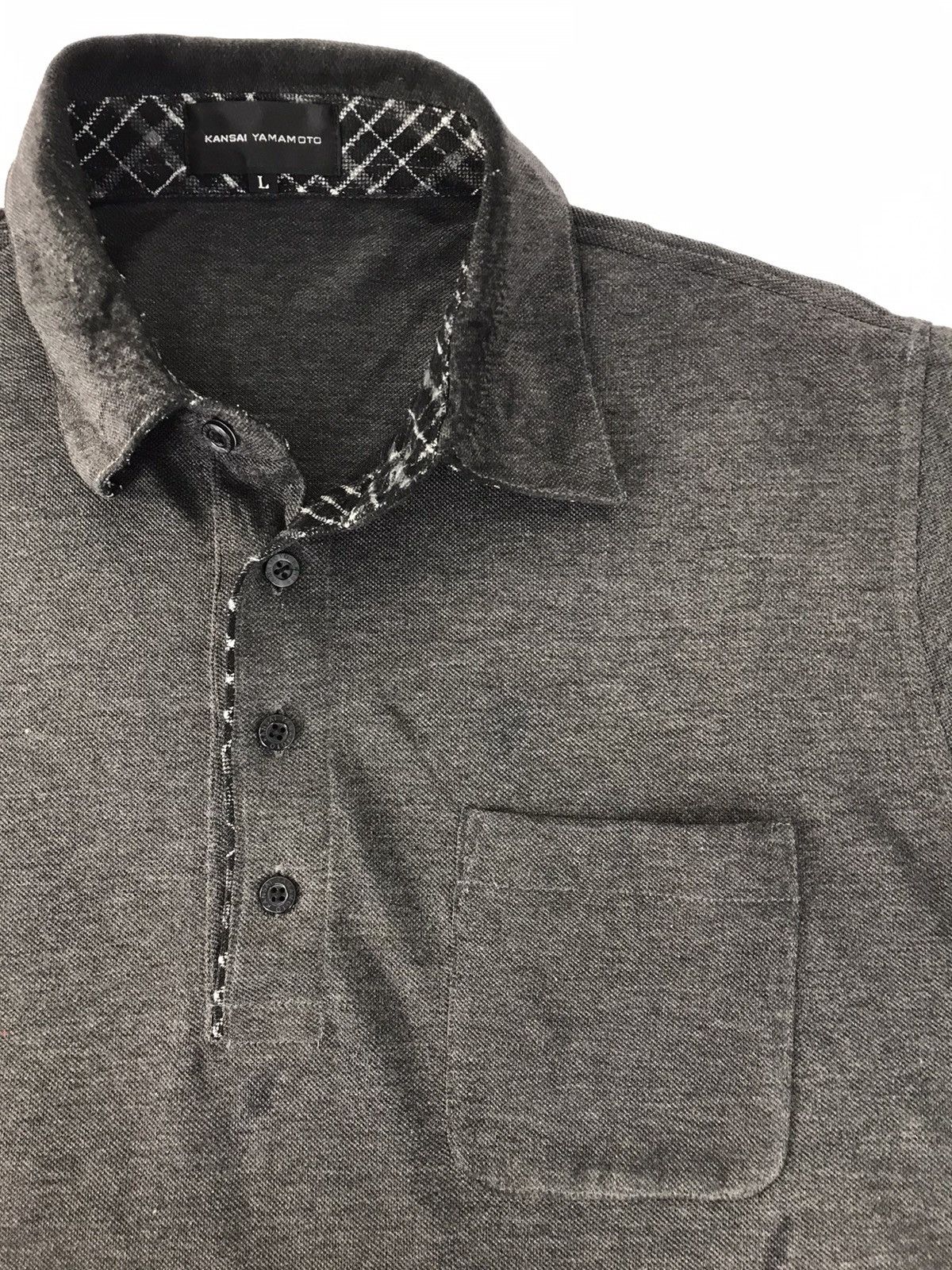 Japanese Brand Kansai Yamamoto Single Pocket Design Polo Longsleeve Tee Size US S / EU 44-46 / 1 - 3 Thumbnail
