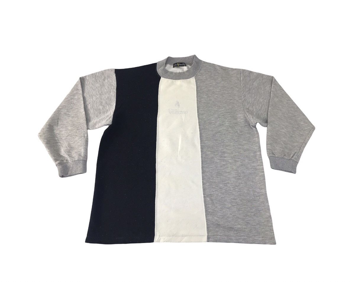 Valentino × Vintage Carlo Valentino Embroidery Logo Colour Block Style Pull Ove Size US XL / EU 56 / 4 - 1 Thumbnail