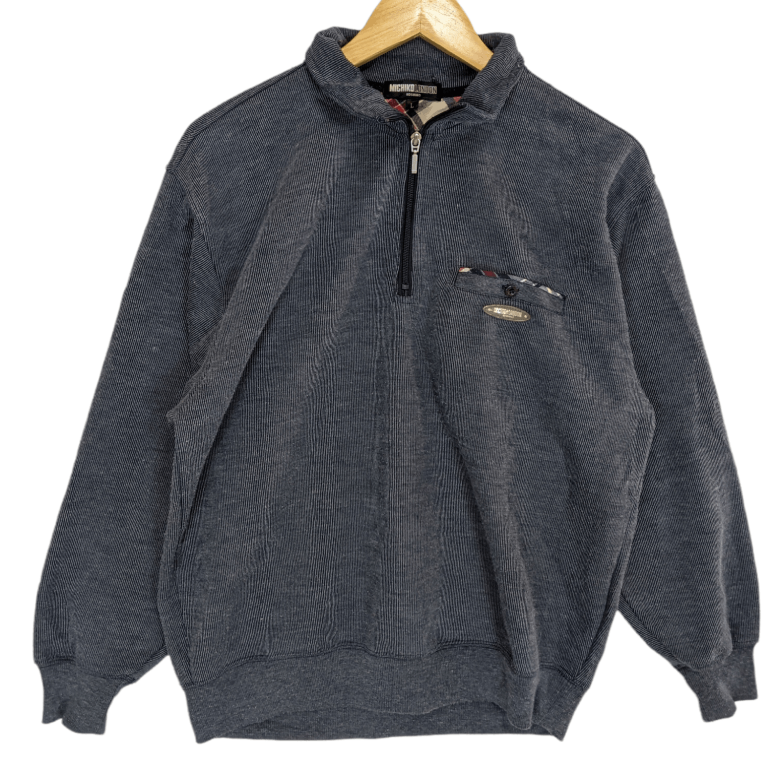 Japanese Brand MICHIKO LONDON KOSHINO Retro Polo Jumper Sweatshirt Size US M / EU 48-50 / 2 - 2 Thumbnail