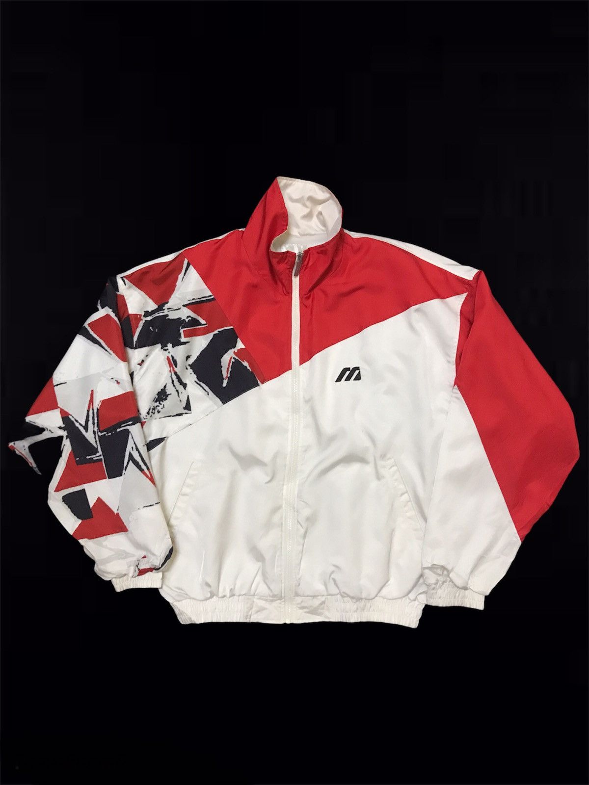 image of Mizuno Made In Japan Windbreaker in Blue/White/Red, Men's (Size XL)