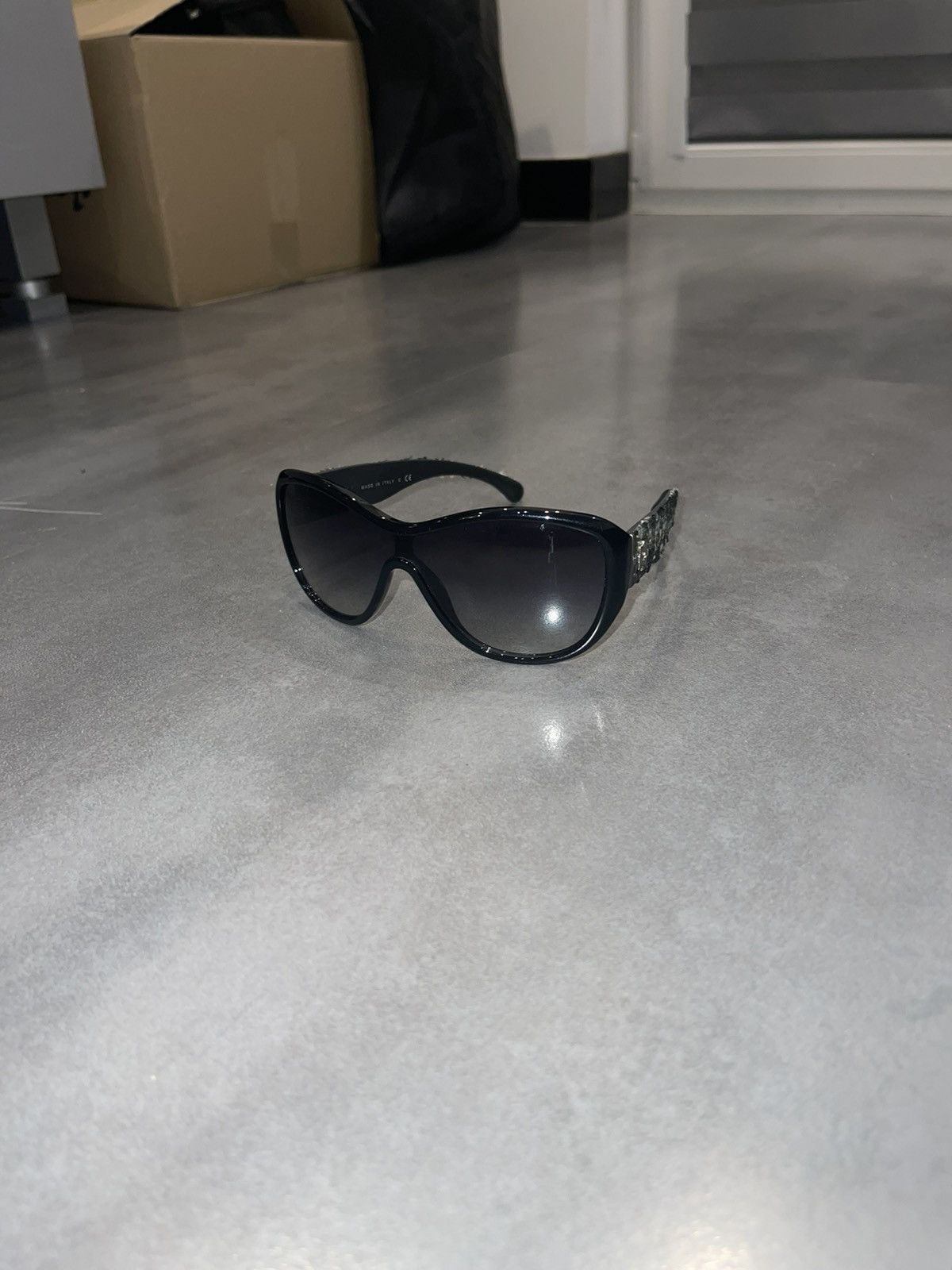 image of Chanel 5242 C.1404/3C Black Tweed Sunglasses, Men's