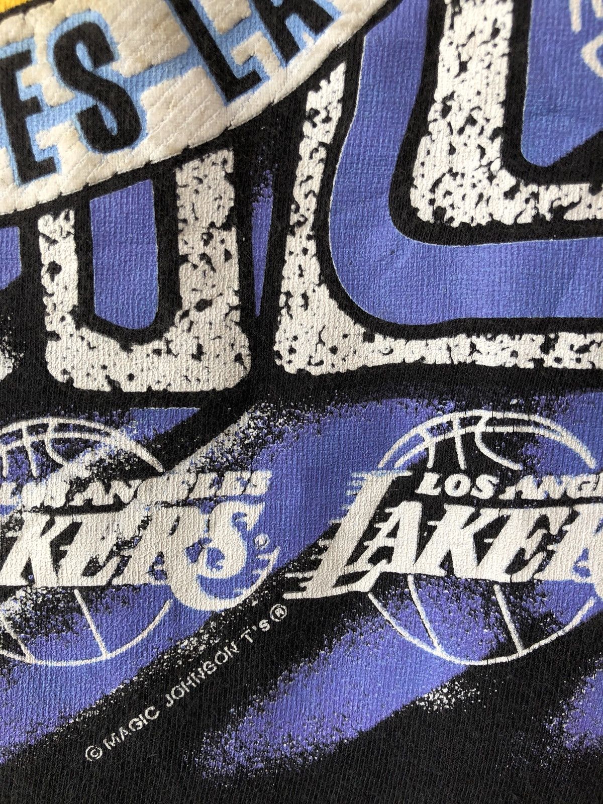 NBA × Vintage Vintage 90s L A Lakers NBA Basketball Tee Size US L / EU 52-54 / 3 - 4 Thumbnail