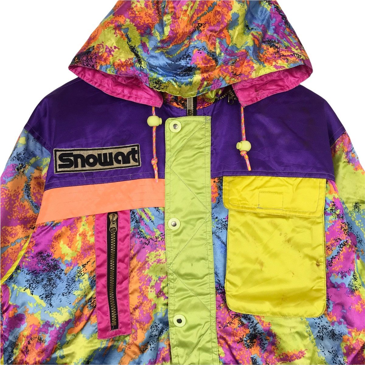 Vintage Vintage SNOWART Ski Jacket Colourful Design Ski Wear Size US M / EU 48-50 / 2 - 2 Thumbnail