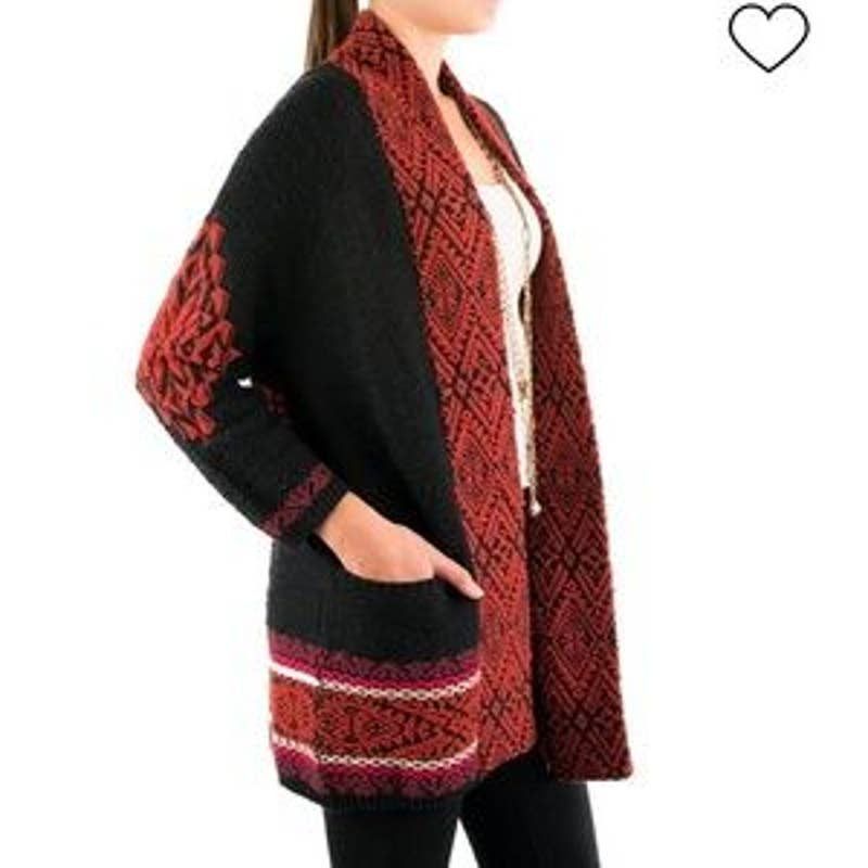 Lucky Brand Lucky Brand Red & Black Cardigan Size S / US 4 / IT 40 - 1 Thumbnail