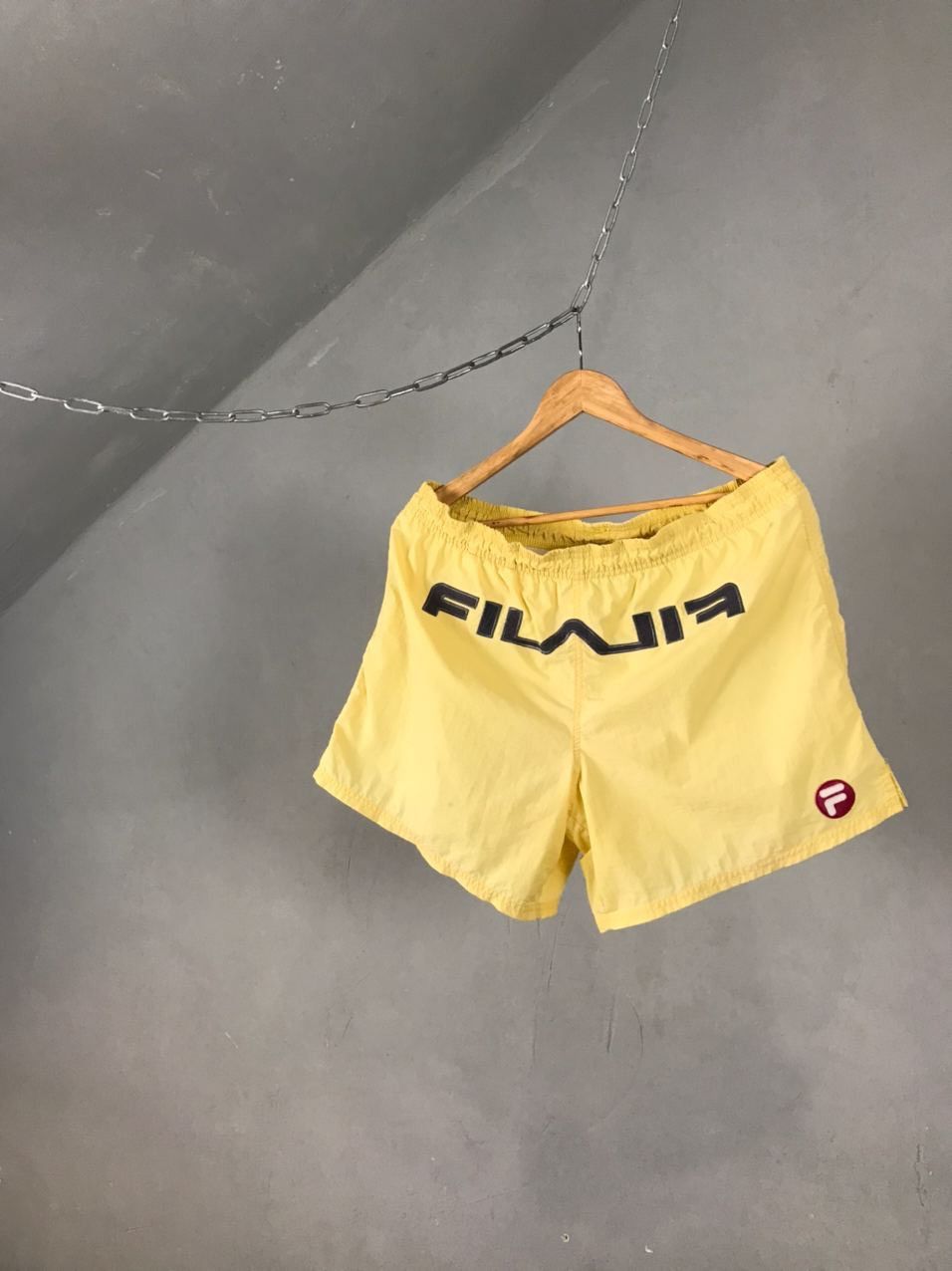 Fila Fila vintage big logo yellow shorts Size US 34 / EU 50 - 1 Thumbnail