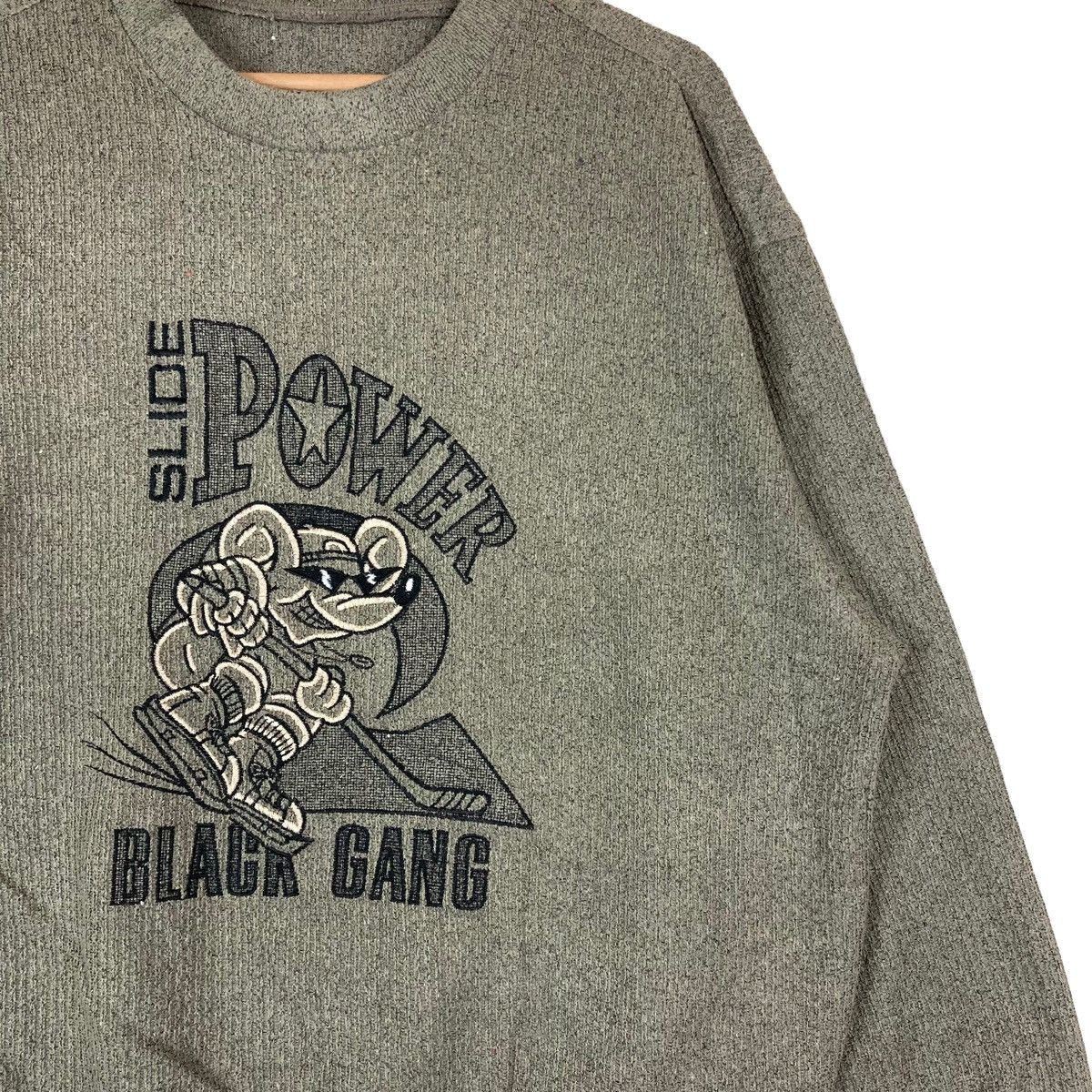 Vintage Vintage Slide Power Black Gang Pullover Jumper Sweatshirt Size US L / EU 52-54 / 3 - 3 Thumbnail