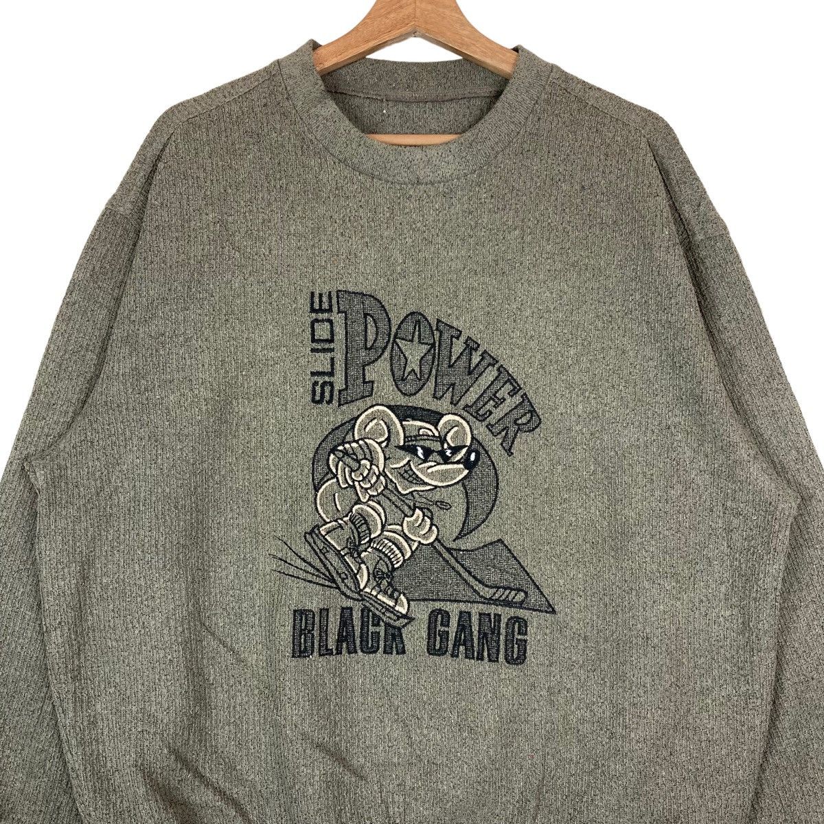 Vintage Vintage Slide Power Black Gang Pullover Jumper Sweatshirt Size US L / EU 52-54 / 3 - 2 Thumbnail