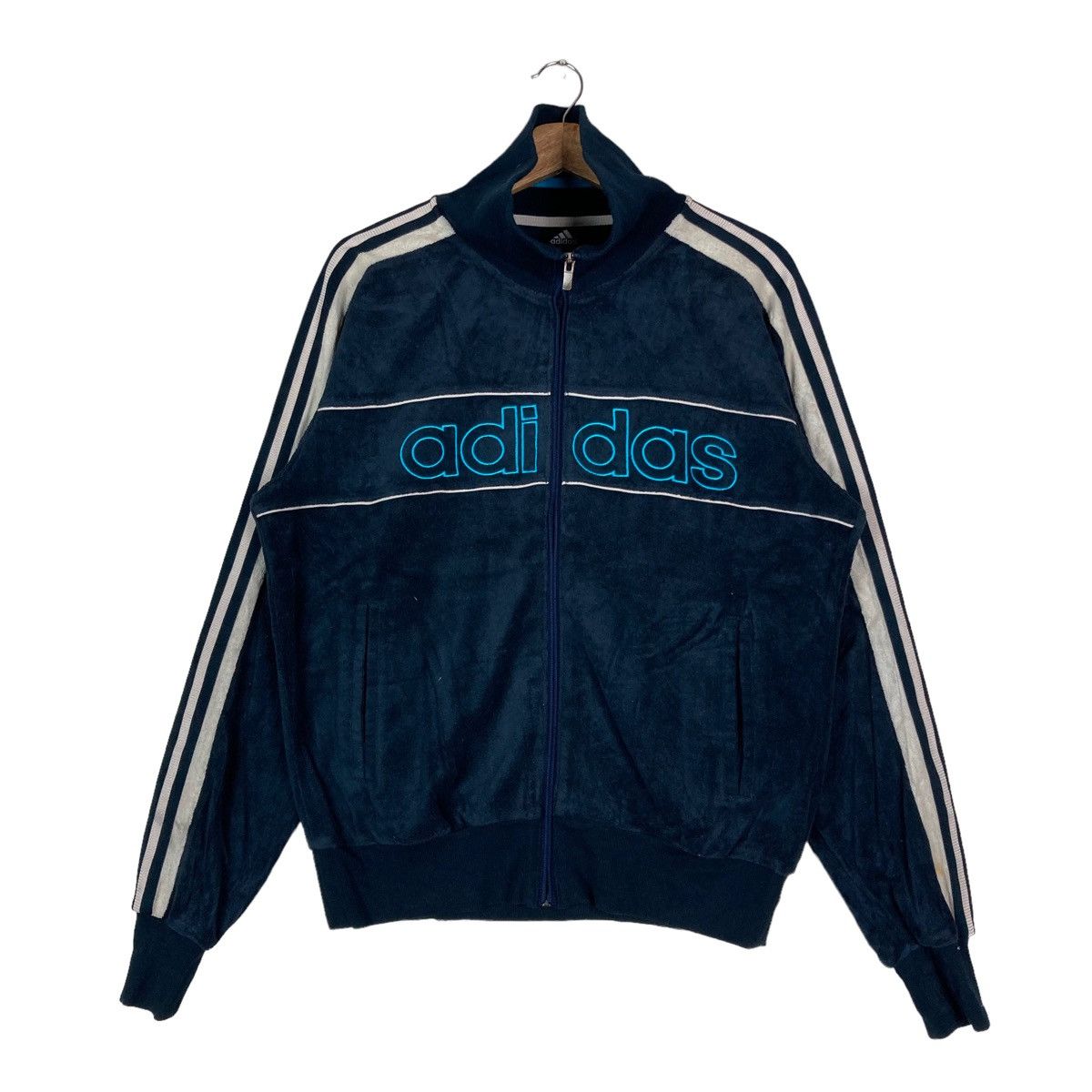 Adidas Adidas Spell Out Full Zipper Fleece Jacket Size US M / EU 48-50 / 2 - 1 Thumbnail