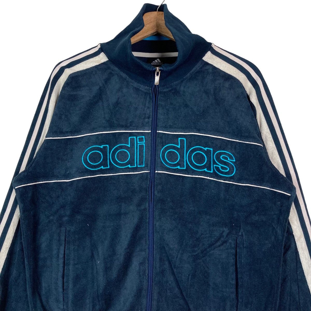 Adidas Adidas Spell Out Full Zipper Fleece Jacket Size US M / EU 48-50 / 2 - 2 Thumbnail