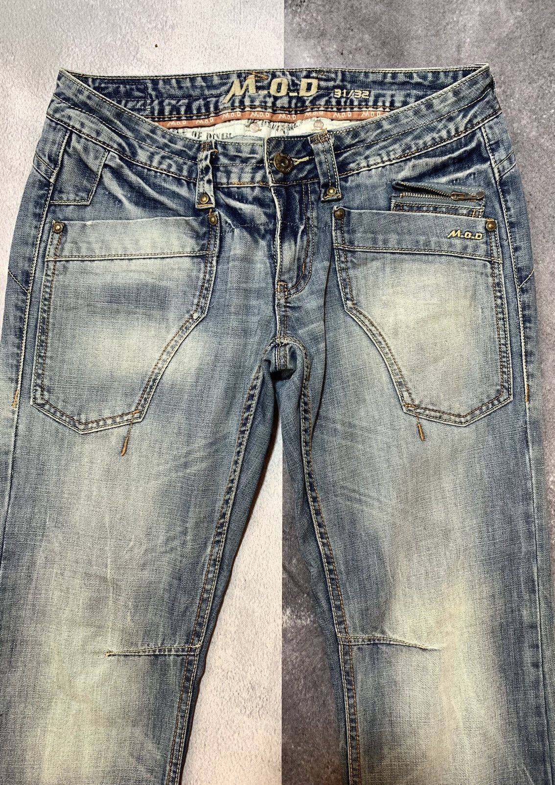 Other Vintage Y2K Japanese M.O.D faded denim trousers size 31x32 Size US 31 - 4 Thumbnail