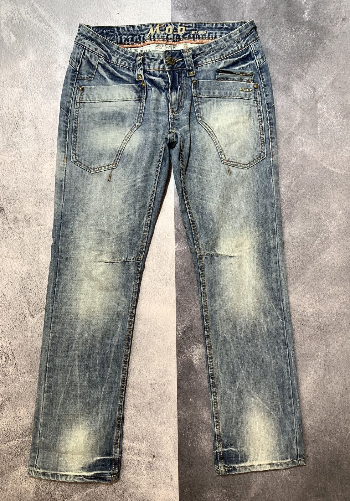 Other Vintage Y2K Japanese M.O.D faded denim trousers size 31x32 Size US 31 - 1 Thumbnail