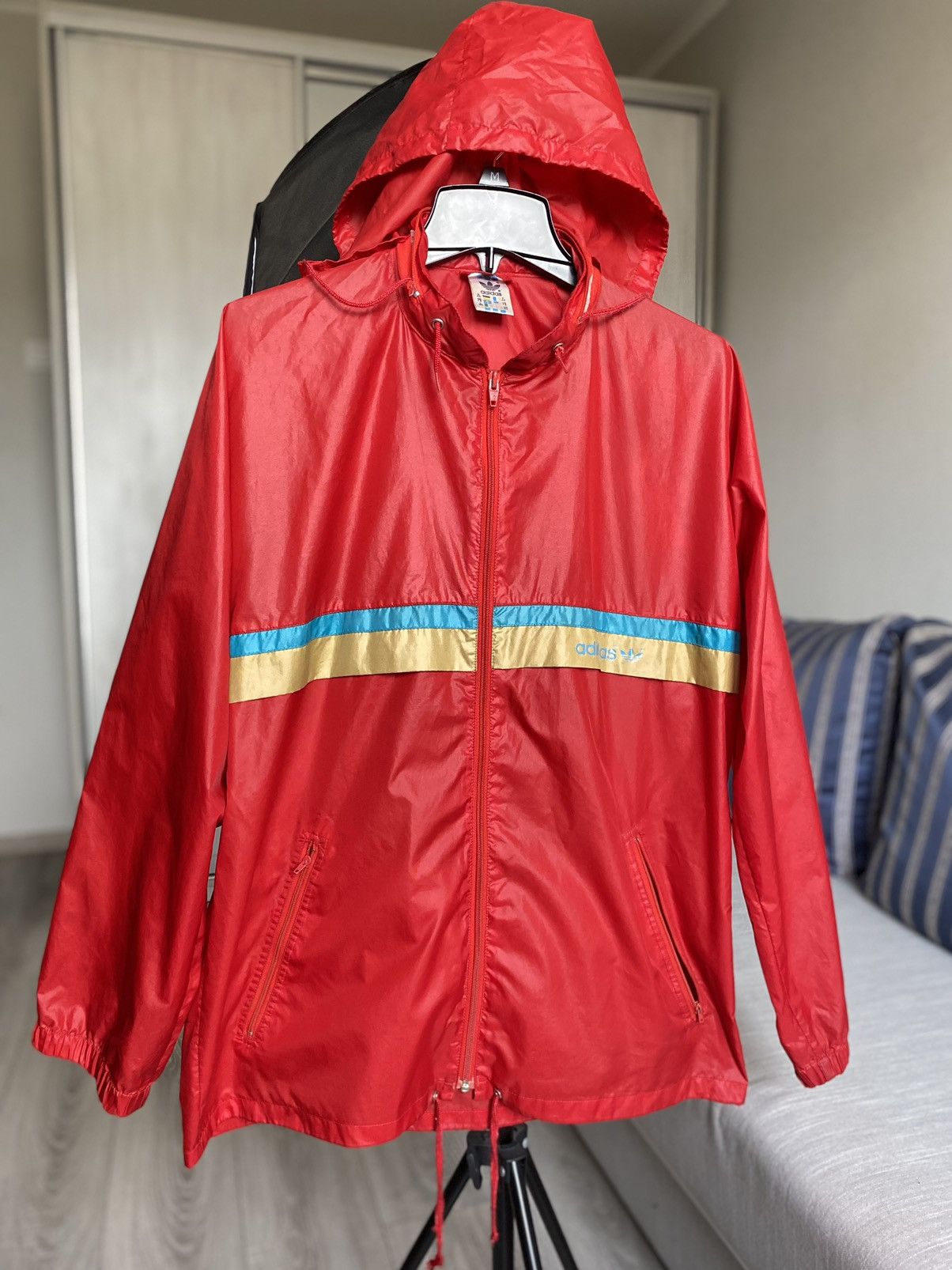 Adidas vintage windbreaker jacket red best sale