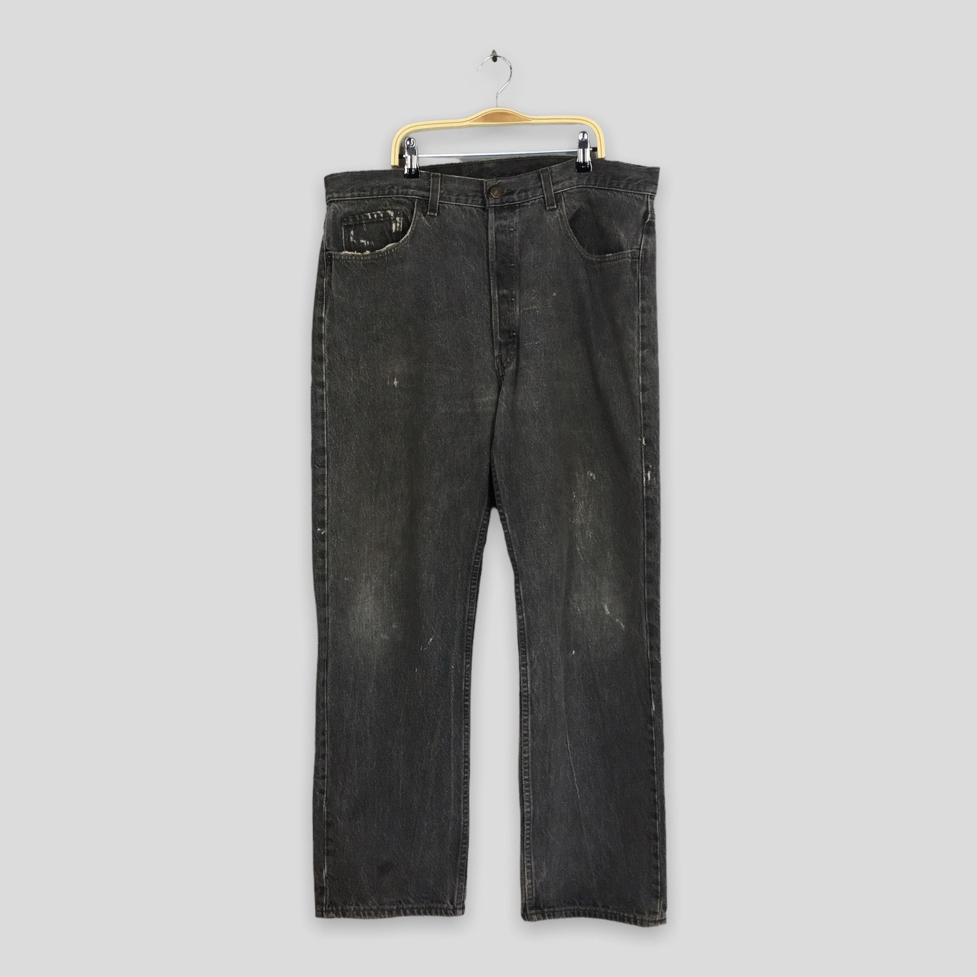 image of Levis x Levis Vintage Clothing Size 36X29.5 Vintage 80's Levi's 501 Ash Gray Jeans in Black, Men's