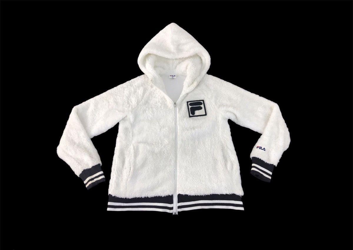 Fila Fila Fluffy Sweatshirt Jacket Zipper Embroidery Logo Size S / US 4 / IT 40 - 1 Thumbnail