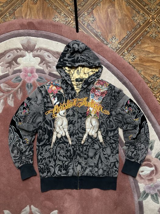 Christian Audigier RARE Christian Audigier Vintage Zip Up Hoodie Finger ...