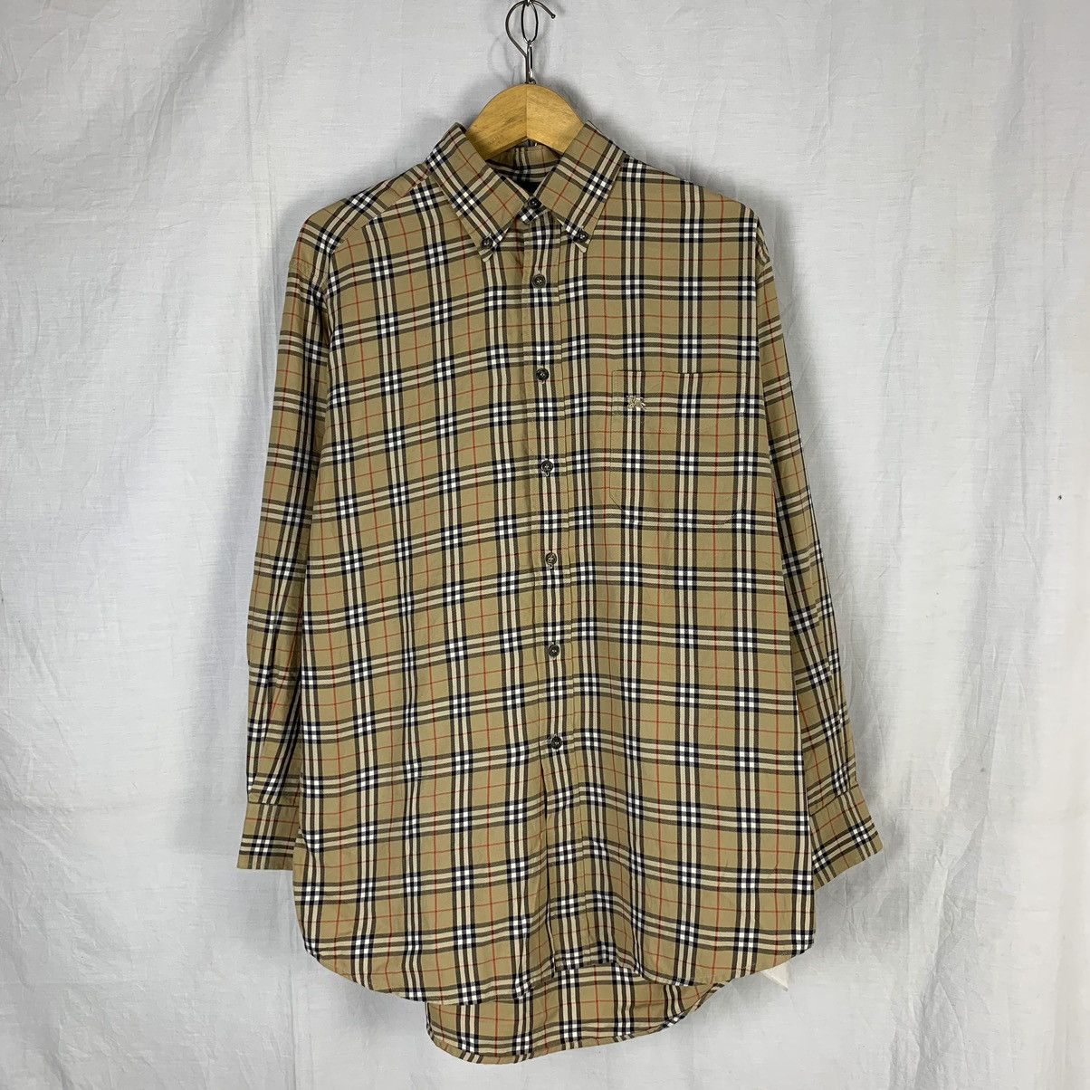 Vintage Burberry Nova Check Short Sleeve Button Up Shirt Size L