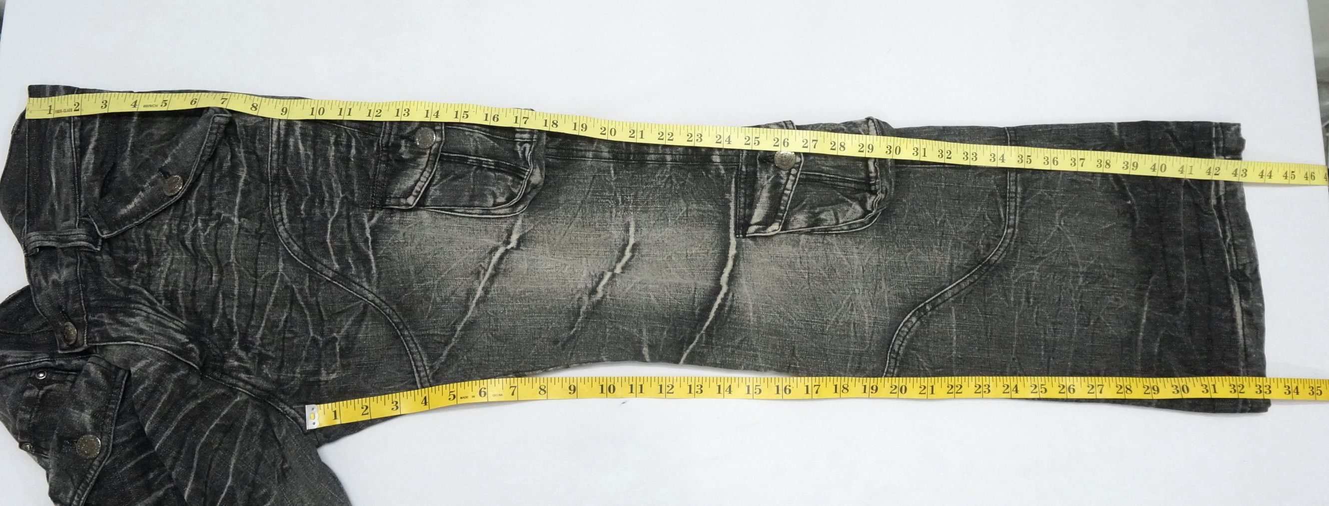 Japanese Brand 🔥LOWBOX🔥 Japan Distressed Lowrise Flared Leg Cargo Jeans Size US 35 - 17 Thumbnail