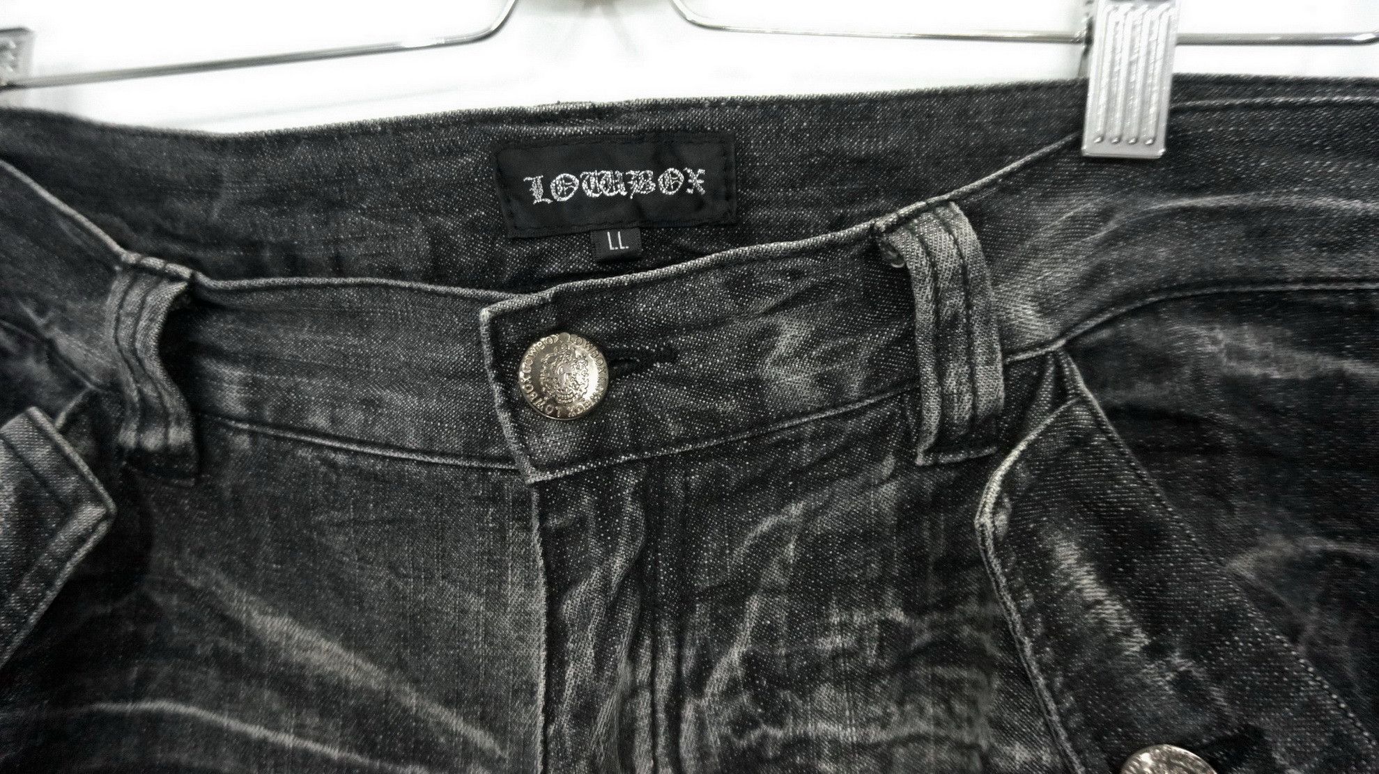 Japanese Brand 🔥LOWBOX🔥 Japan Distressed Lowrise Flared Leg Cargo Jeans Size US 35 - 9 Thumbnail