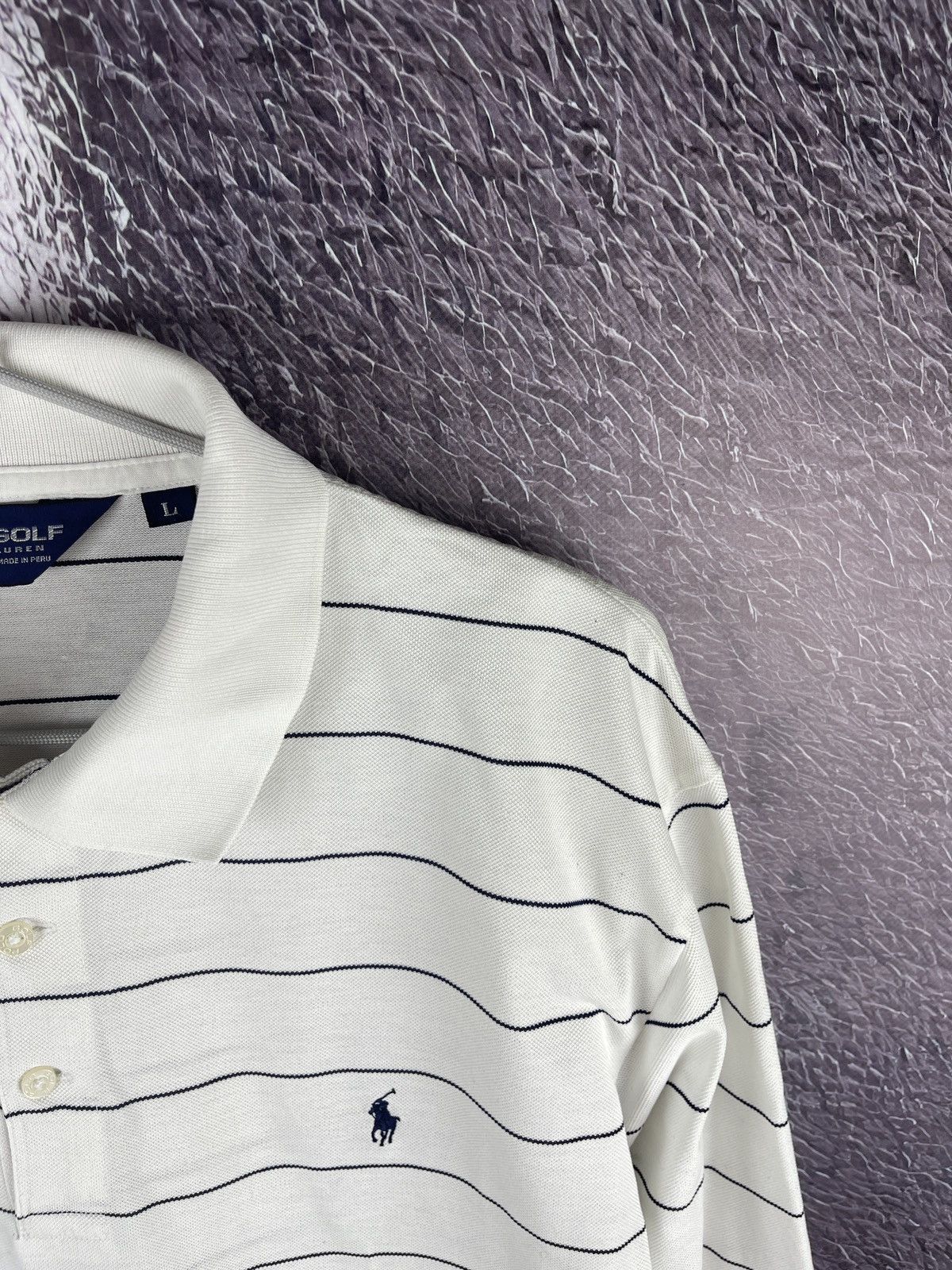 Polo Ralph Lauren Polo Golf Ralph Lauren vintage white striped rugby polo Size US L / EU 52-54 / 3 - 5 Thumbnail