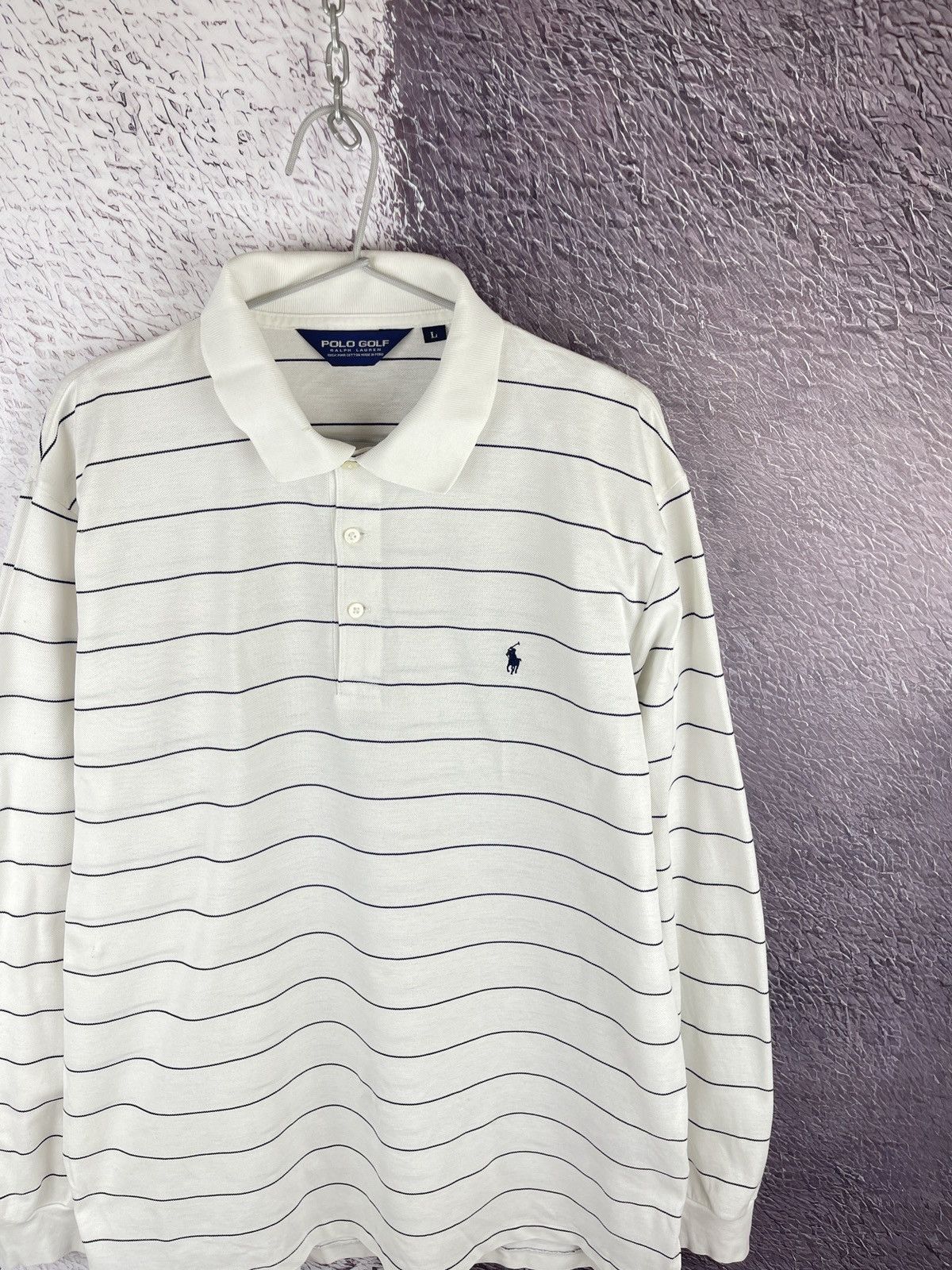 Polo Ralph Lauren Polo Golf Ralph Lauren vintage white striped rugby polo Size US L / EU 52-54 / 3 - 3 Thumbnail