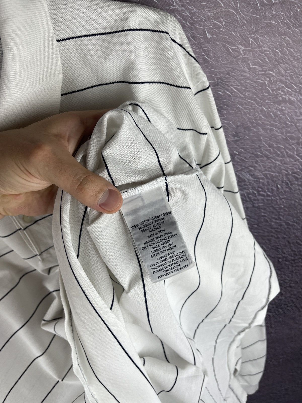 Polo Ralph Lauren Polo Golf Ralph Lauren vintage white striped rugby polo Size US L / EU 52-54 / 3 - 9 Thumbnail