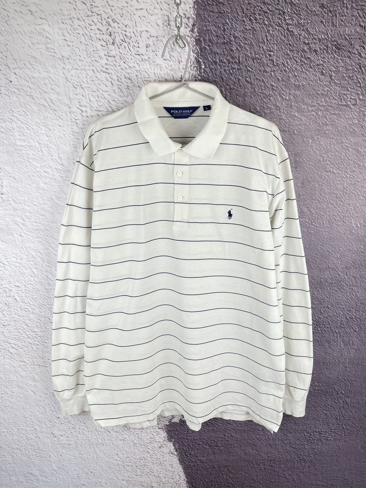 Polo Ralph Lauren Polo Golf Ralph Lauren vintage white striped rugby polo Size US L / EU 52-54 / 3 - 1 Thumbnail