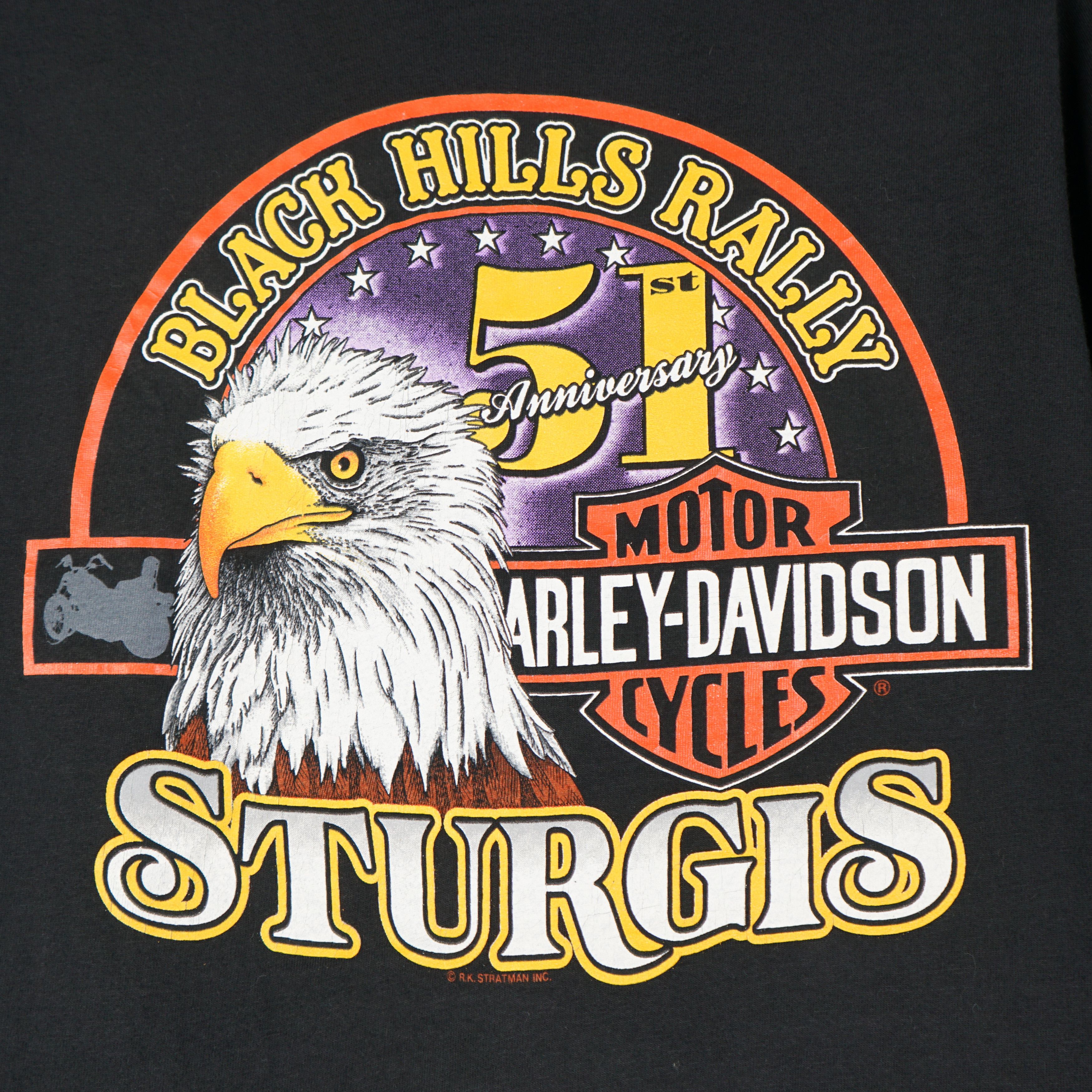 Harley Davidson × Vintage 1990s Harley Davidson Sturgis t-shirt Size US M / EU 48-50 / 2 - 2 Thumbnail