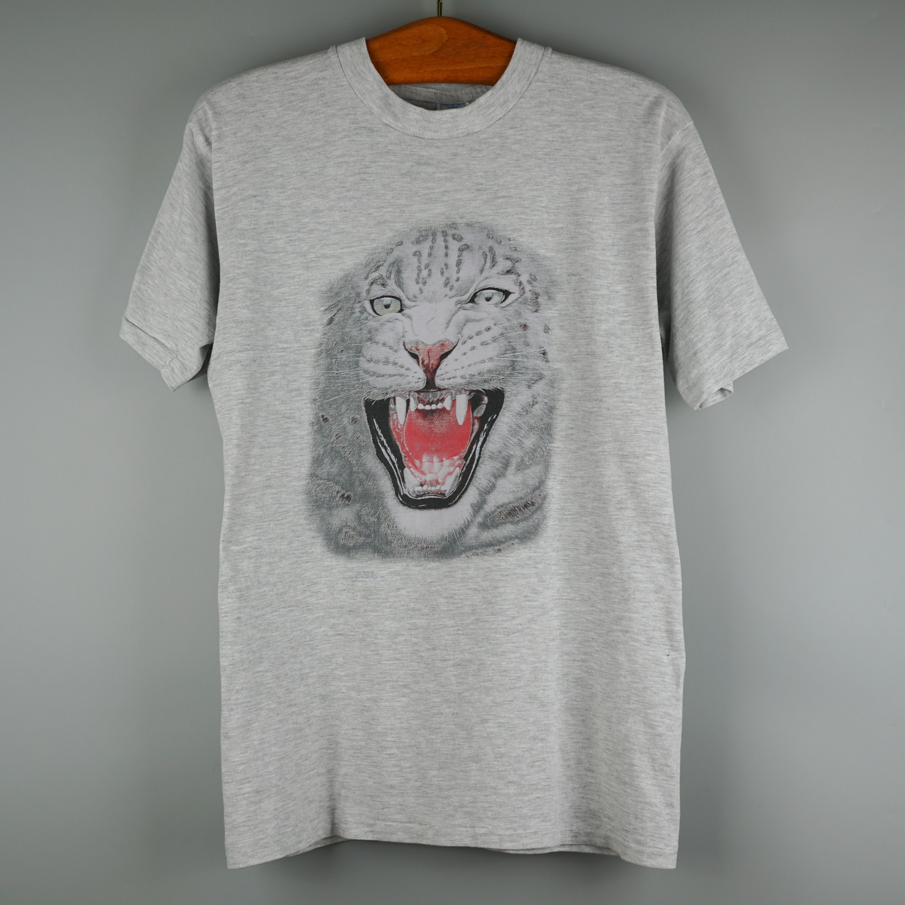 Vintage 1990s Animal White Tiger t-shirt Size US M / EU 48-50 / 2 - 1 Thumbnail