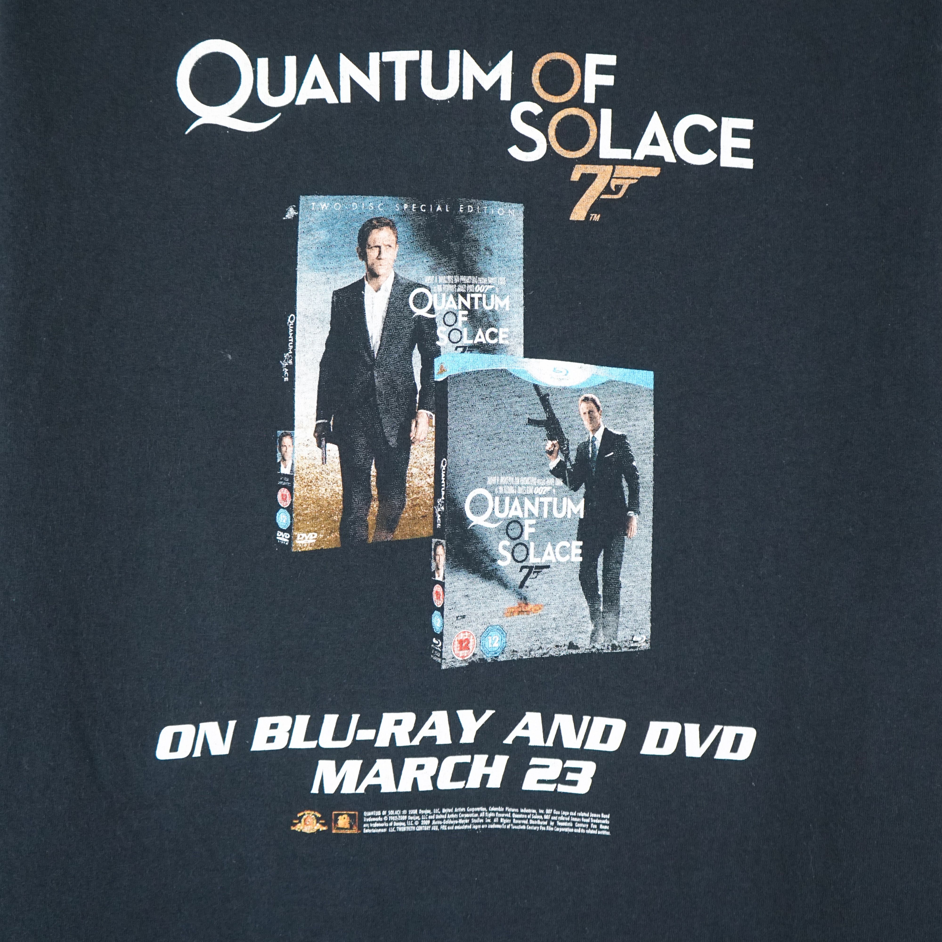 Vintage 2008 James Bond 007 t shirt quantum of solace Size US M / EU 48-50 / 2 - 6 Thumbnail