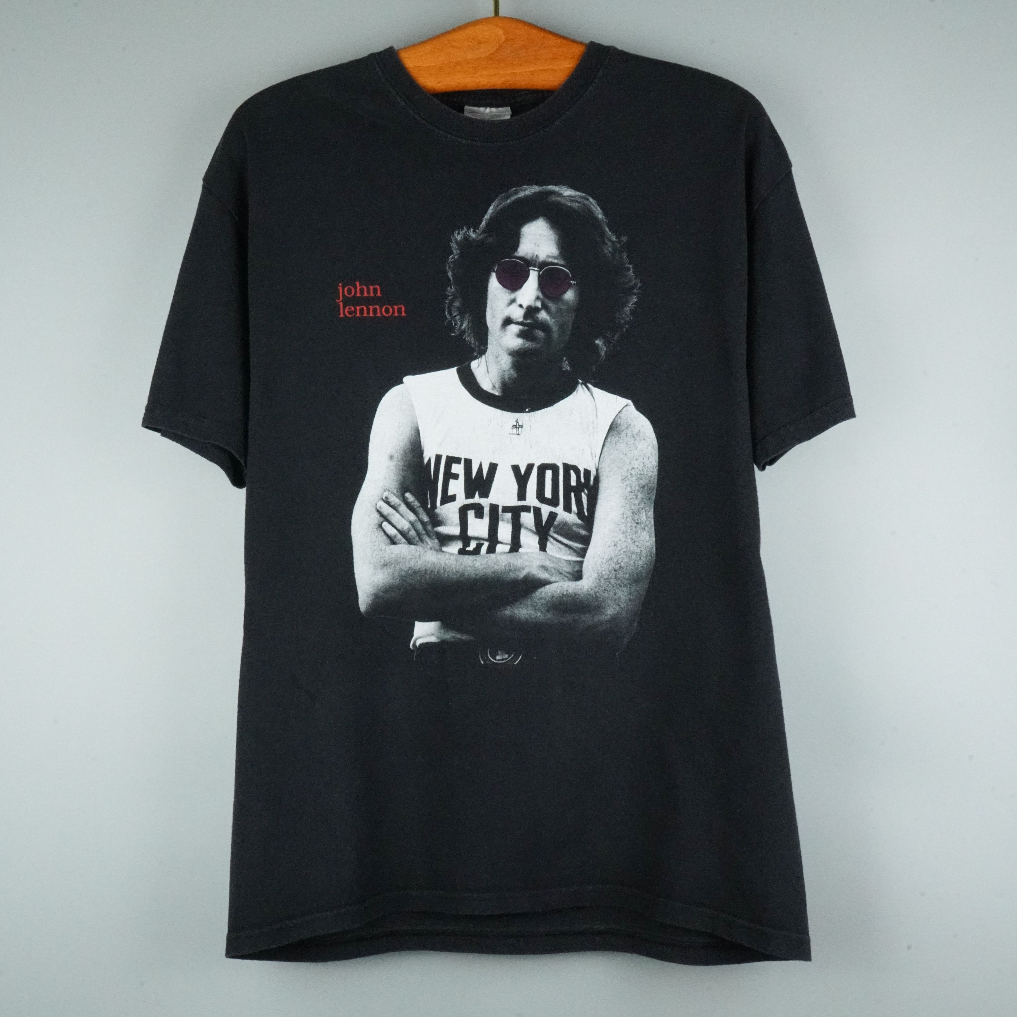 2000'S John Lennon band T-shirt, men's size XL cotton black type Vintage Second Hand main image 0