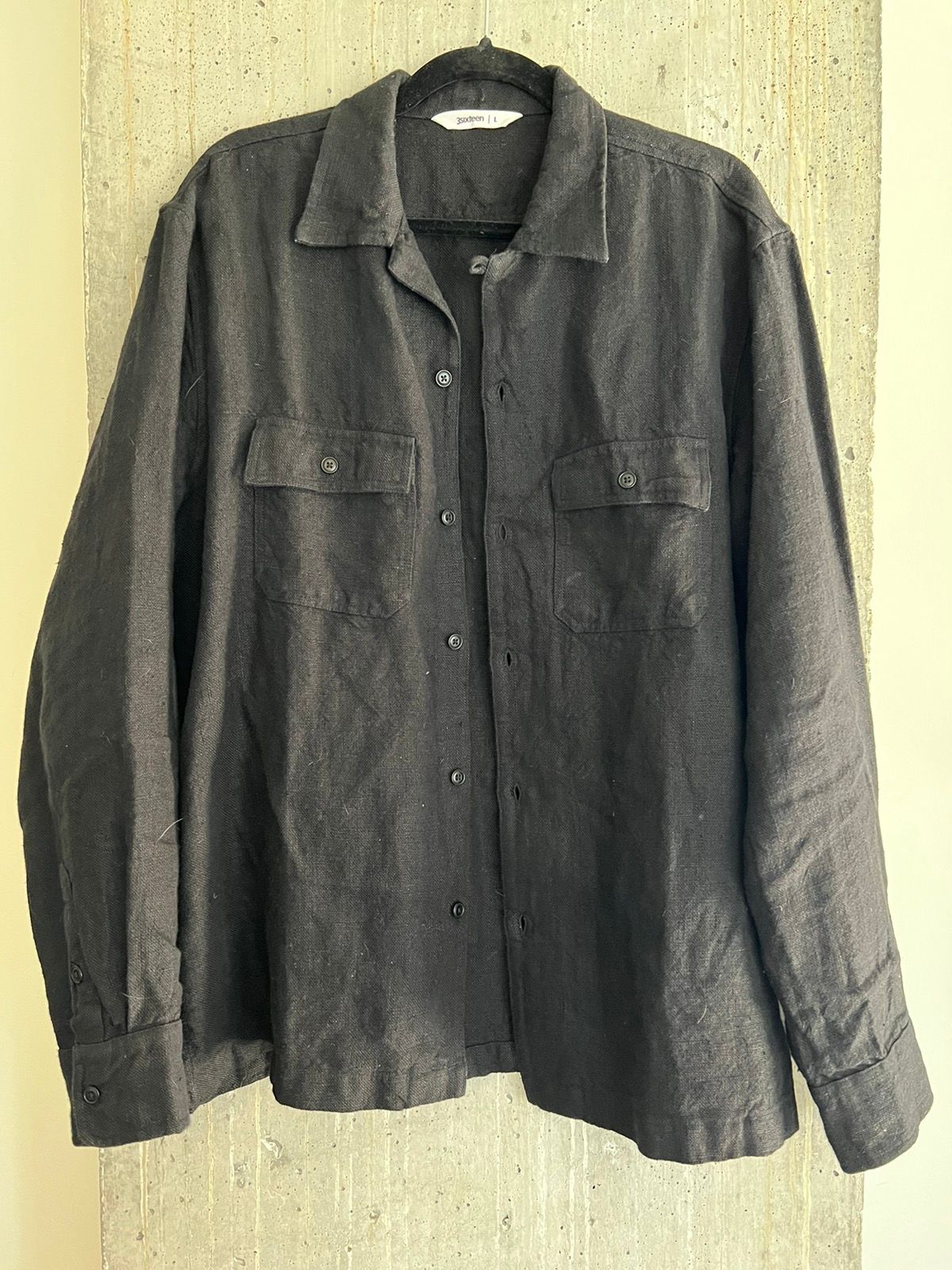 Pre-owned 3sixteen Camp Shirt Linen Black