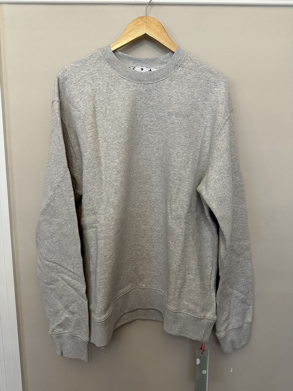 image of Off White Diag Stripe-Print Sweatshirt in Grey, Men's (Size 2XL)