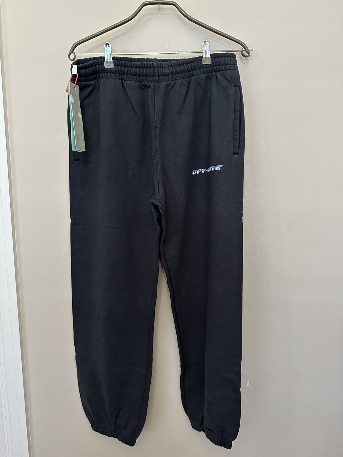 image of Off White Arrow-Print Track Pants in Blue, Men's (Size 38)